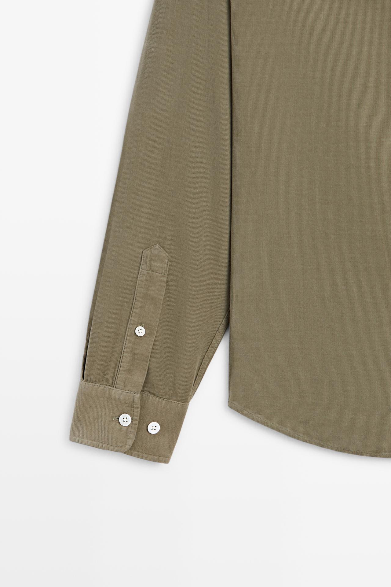 Regular fit needlecord shirt — GREEN
