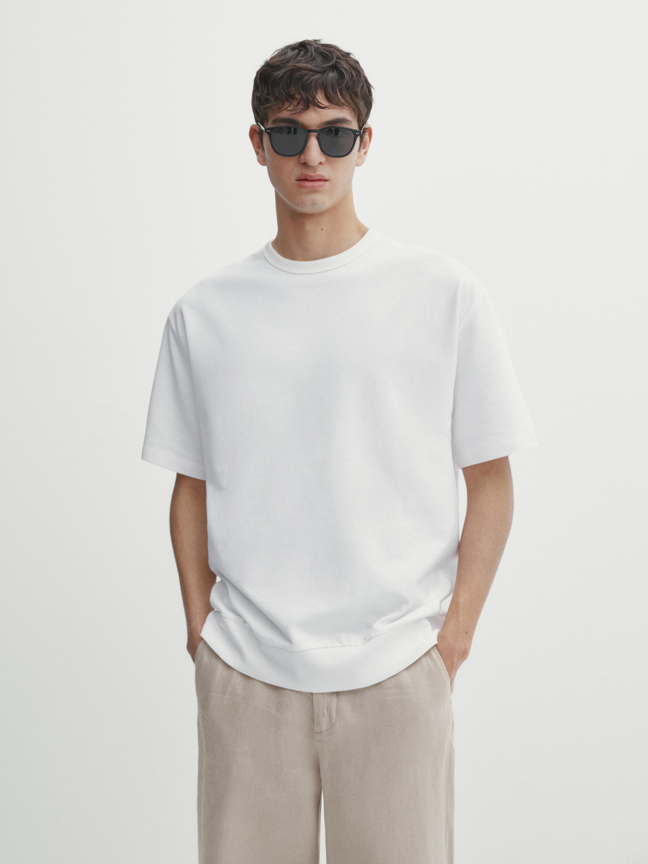 Sweat à manches courtes en coton mélangé