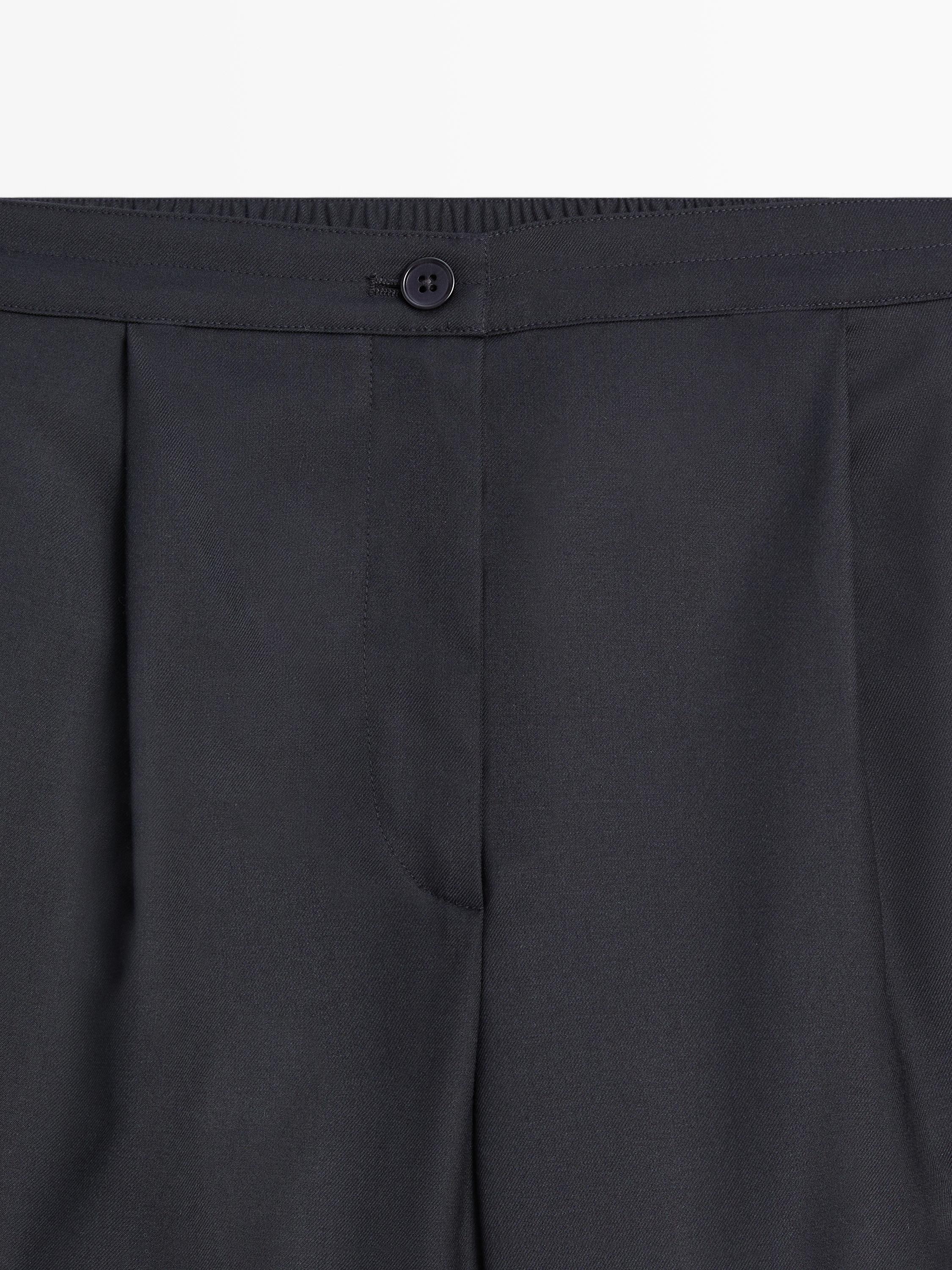 Pantalón pinzas cintura elástica