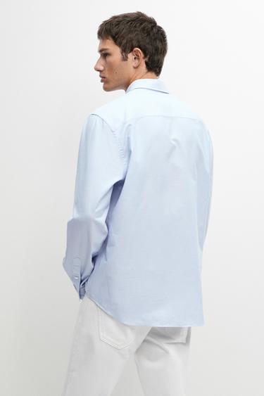 100% cotton regular fit striped shirt — DEEP BLUE 5