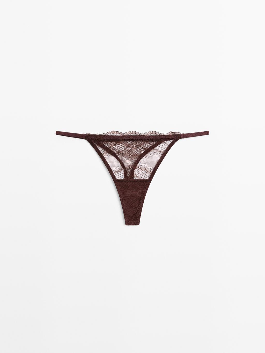 Massimo Dutti Scalloped krujeva tanga