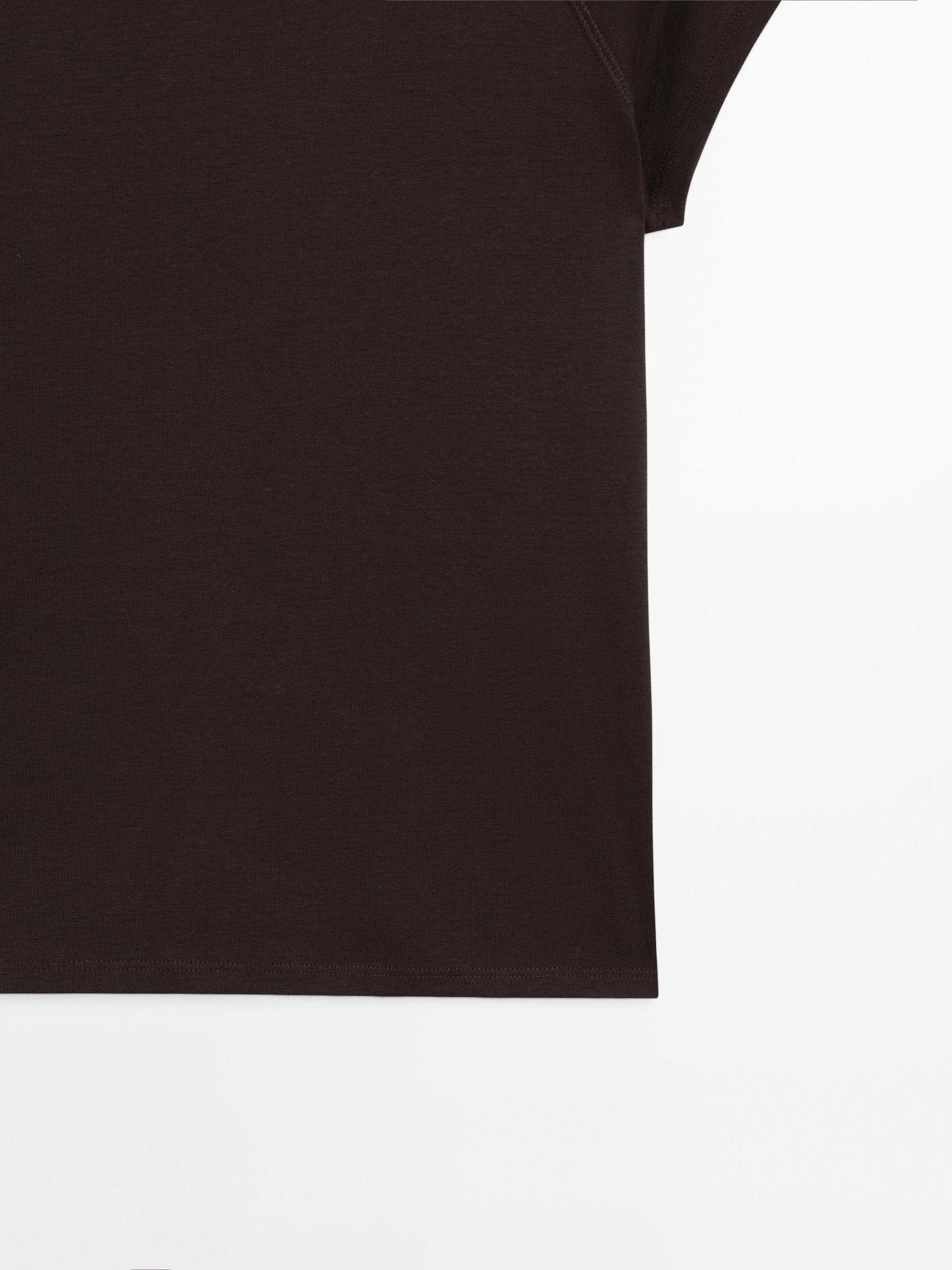 Slim fit raglan sleeve cotton T-shirt