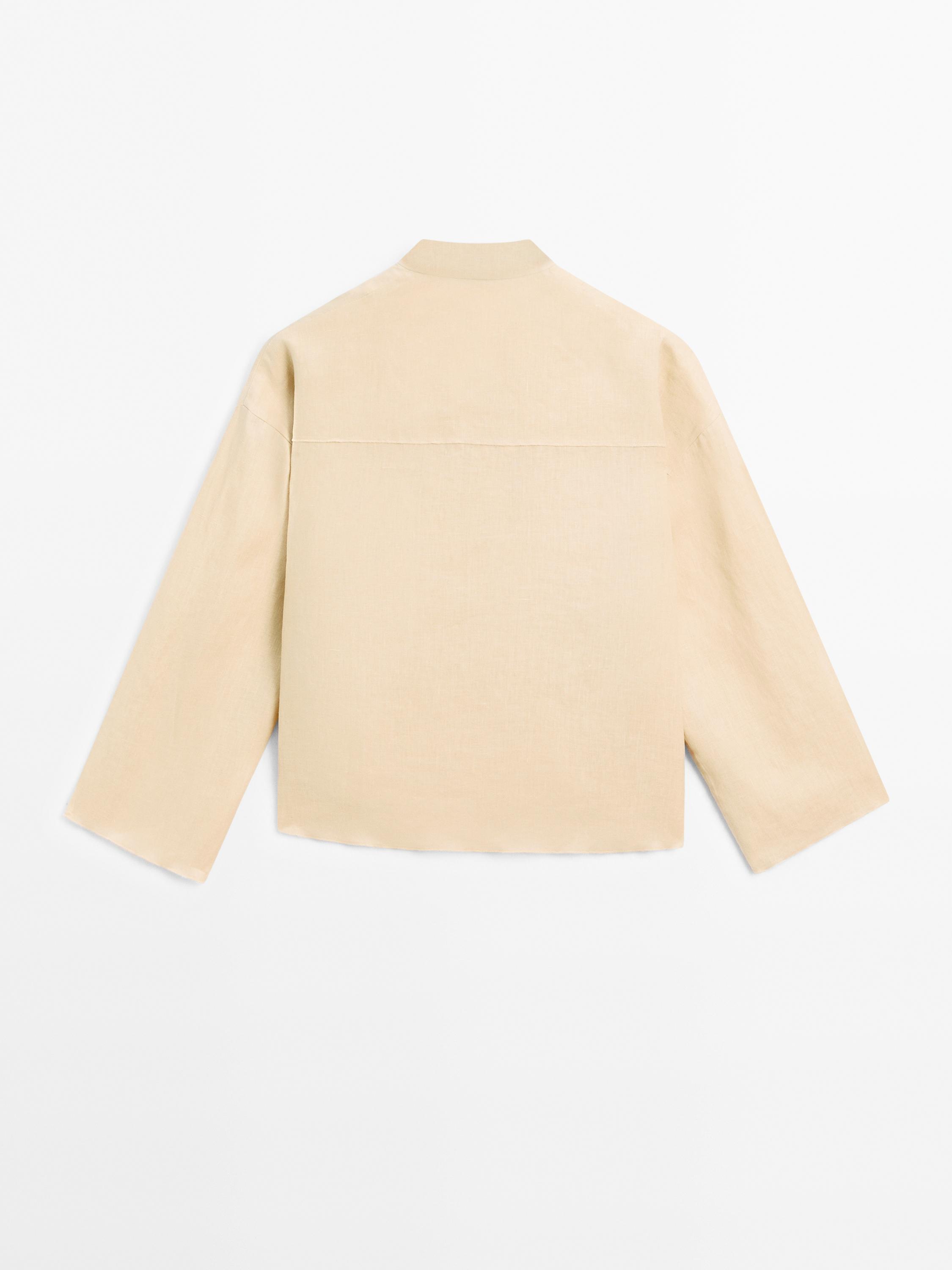 Flowing shirt with rhinestone cord detail