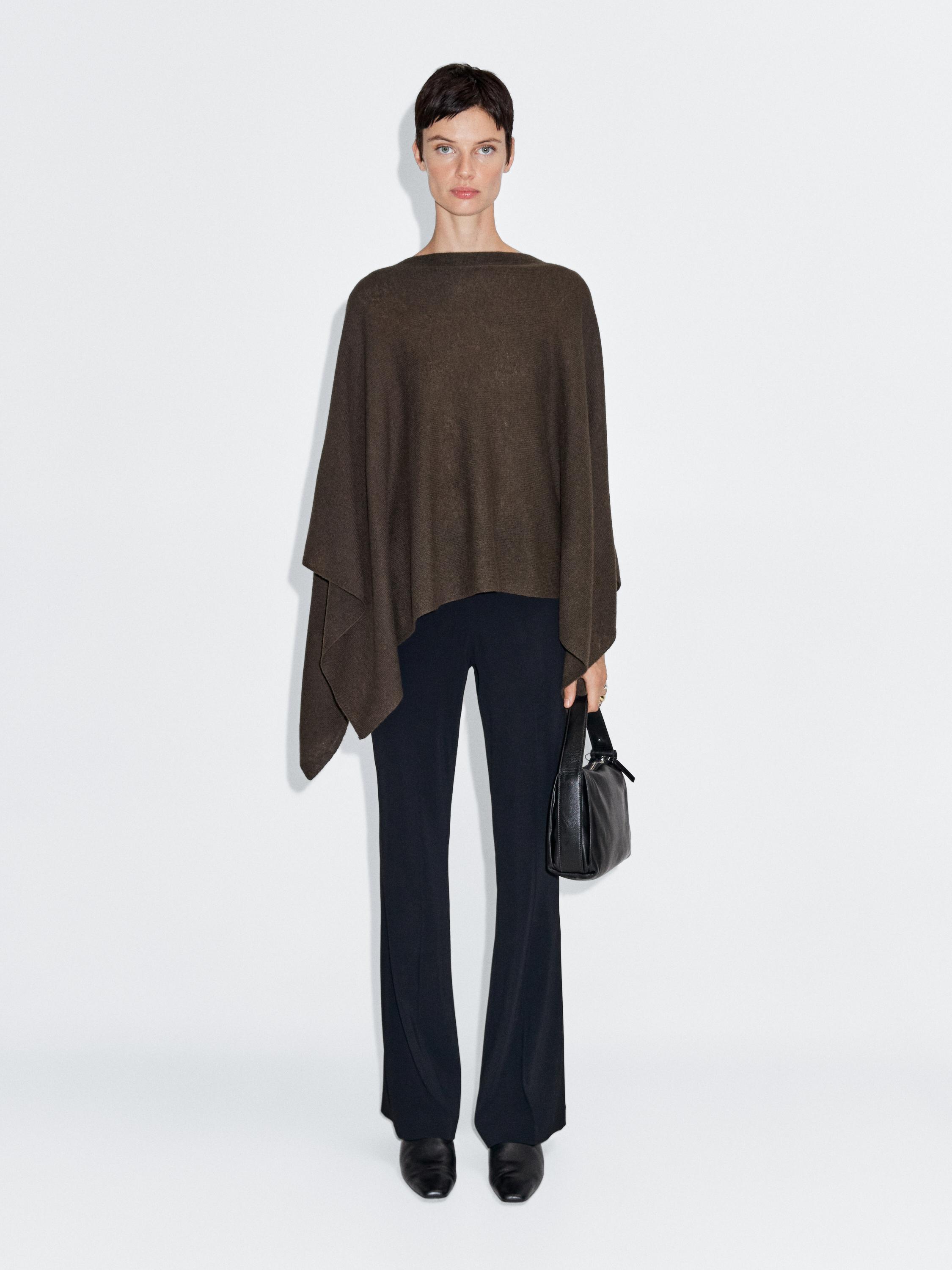 100% wollen asymmetrische tricot cape