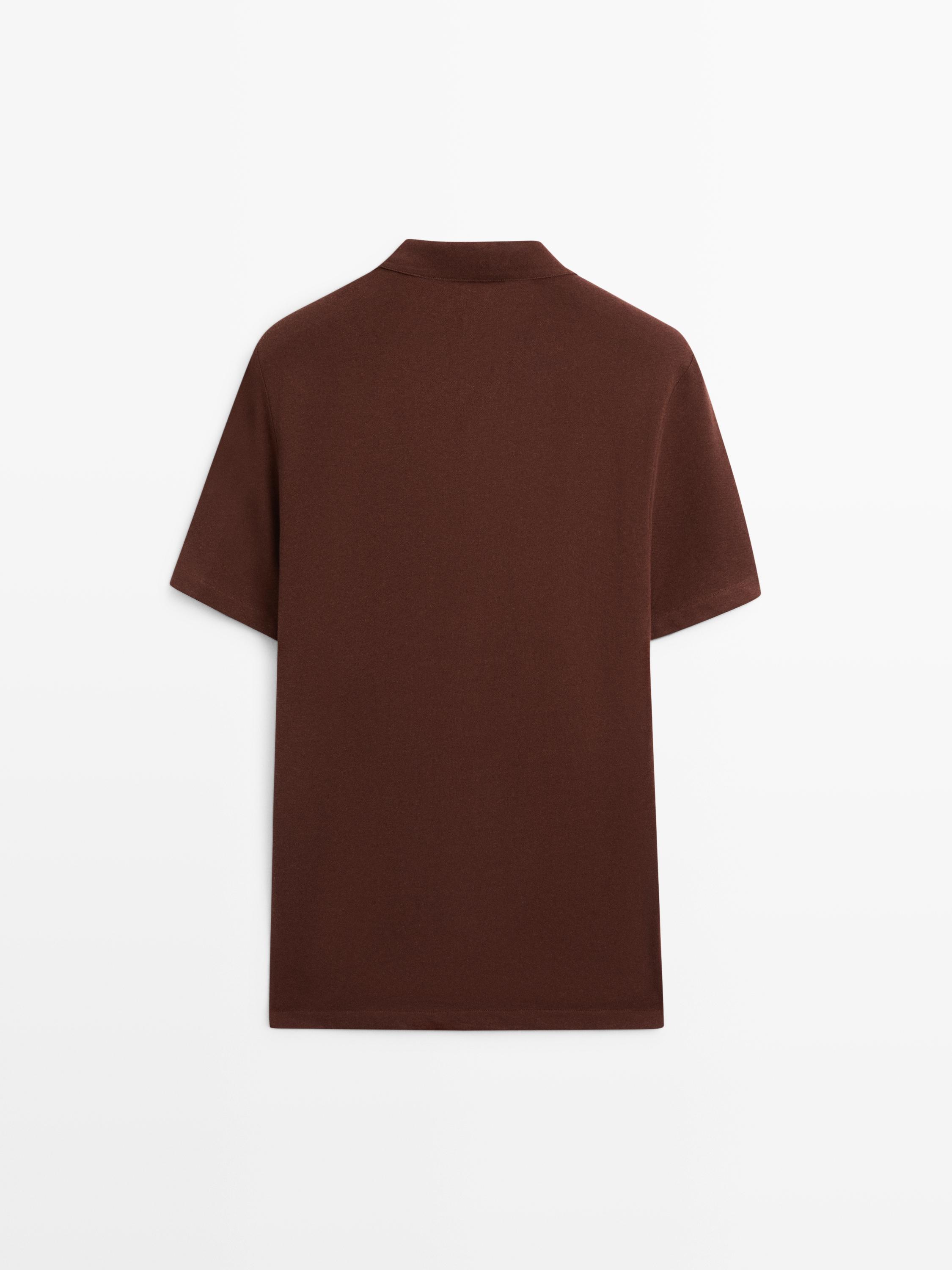 Polo micro-texturé en coton mélangé