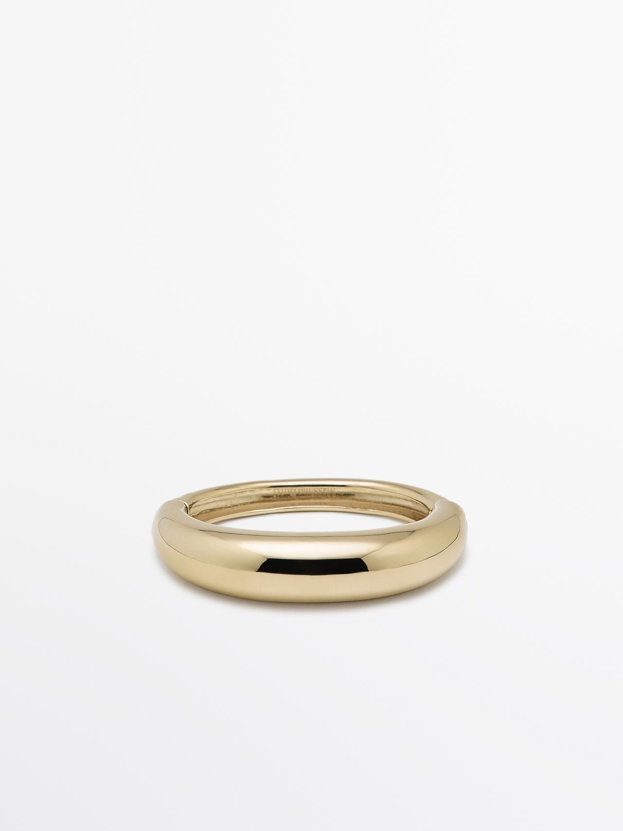 Massimo Dutti - Dame - Tykt Rundt Armbånd - Limited Edition - Guld - 01