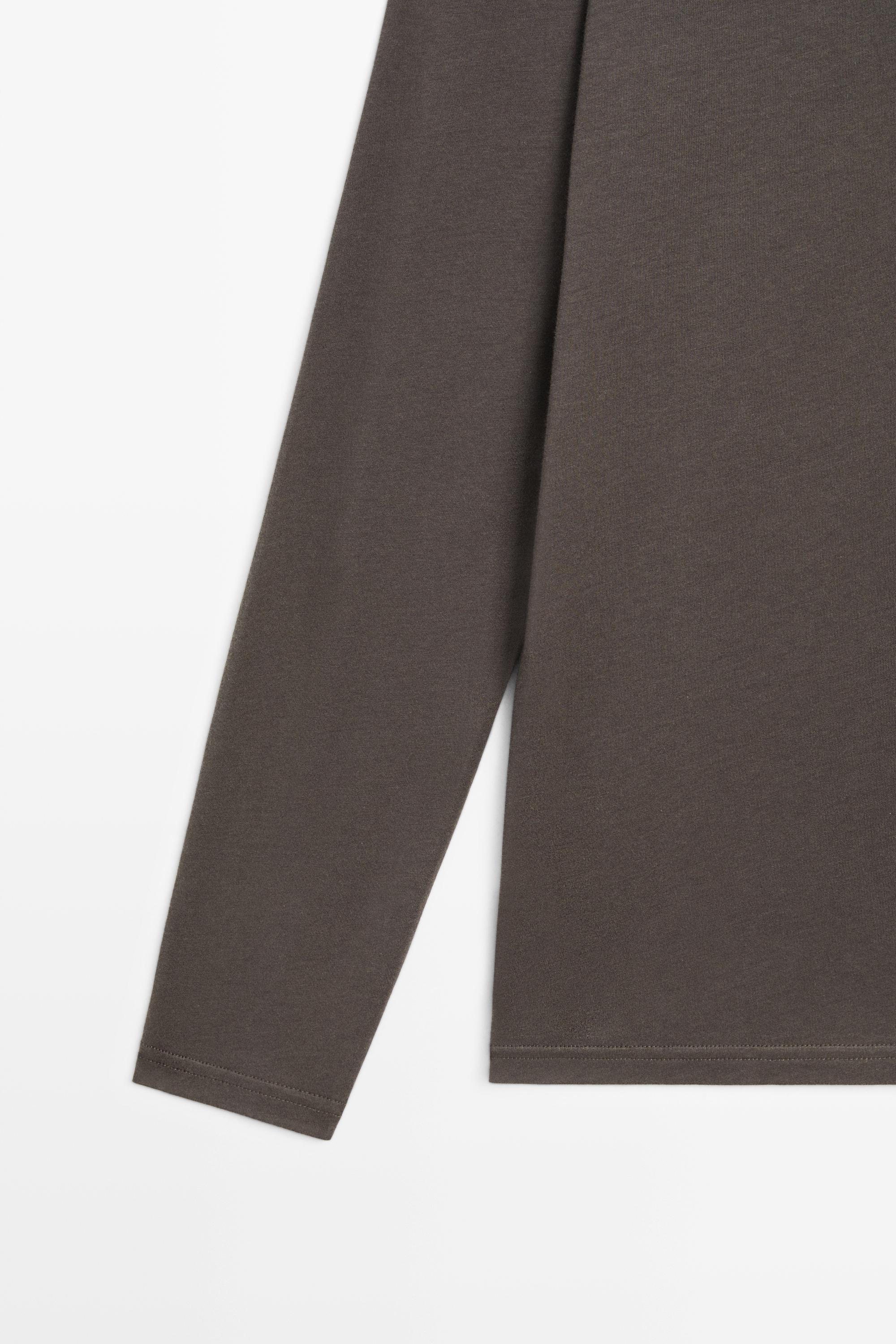 100% cotton long sleeve T-shirt — MINK