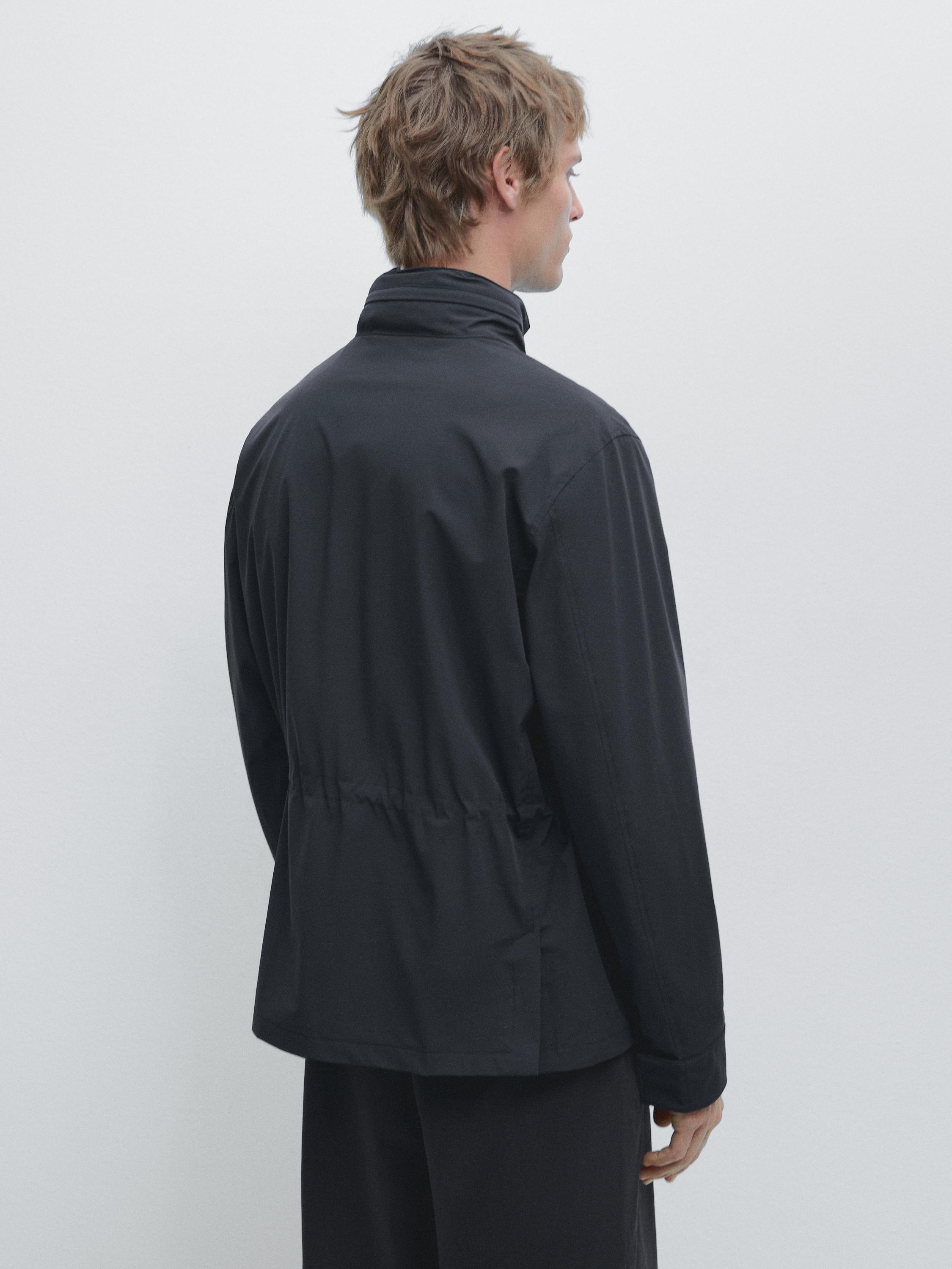 Stretch fabric jacket — NAVY BLUE