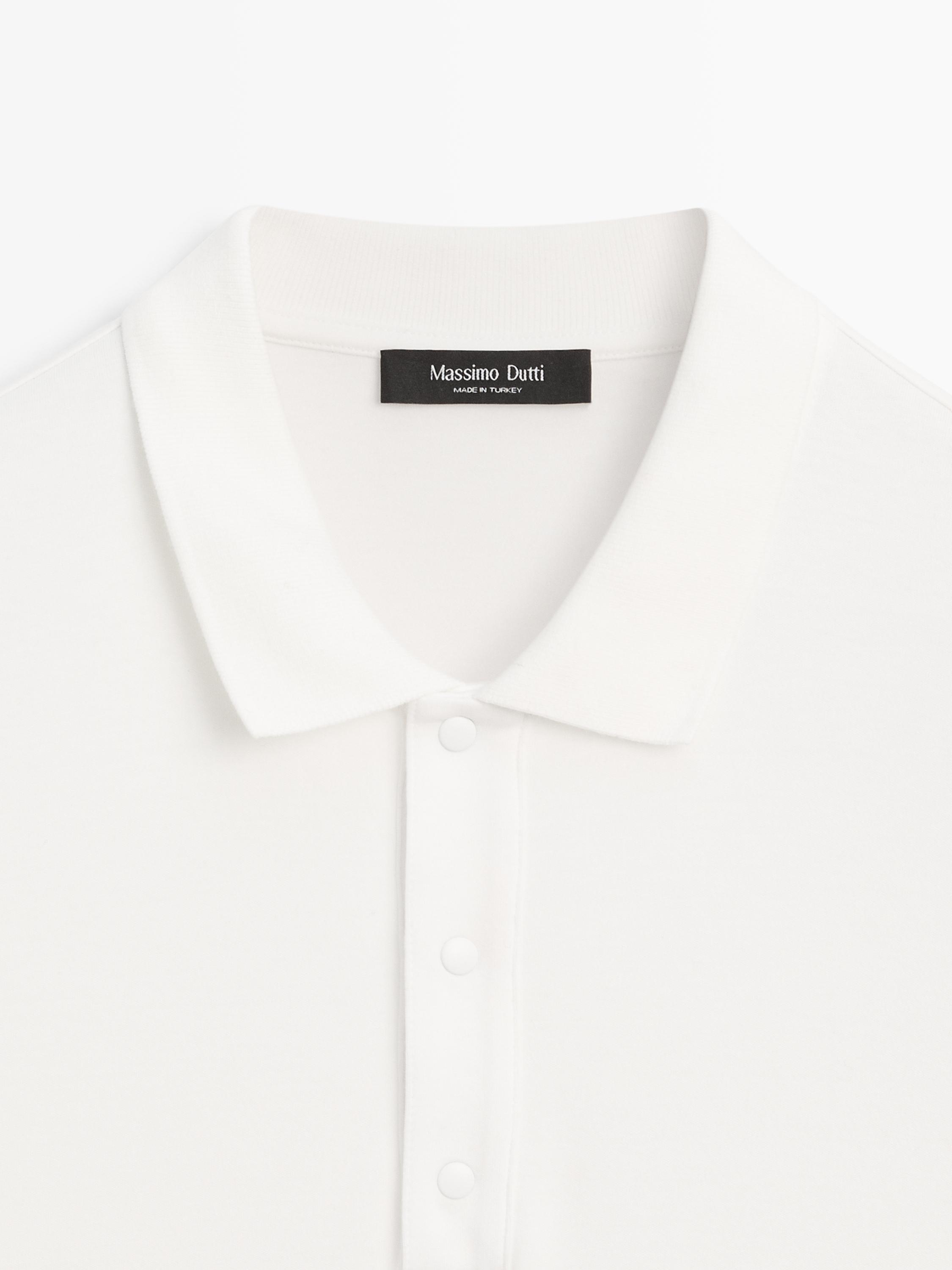 Short sleeve cotton polo shirt — Light Beige