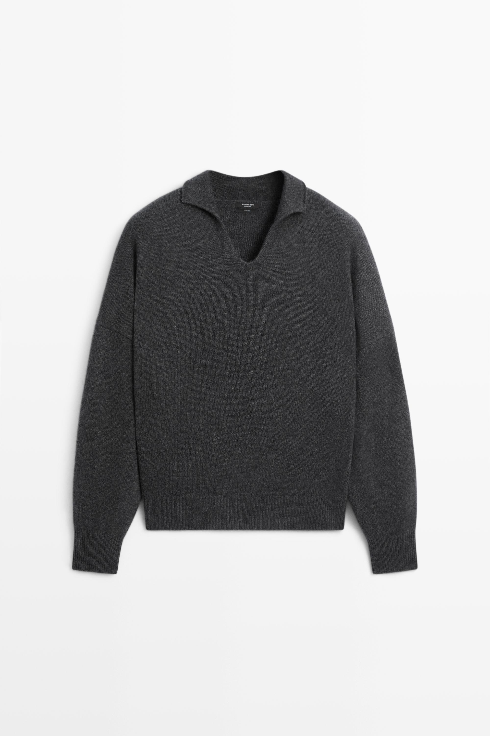 Pull polo en maille 100 % cachemire