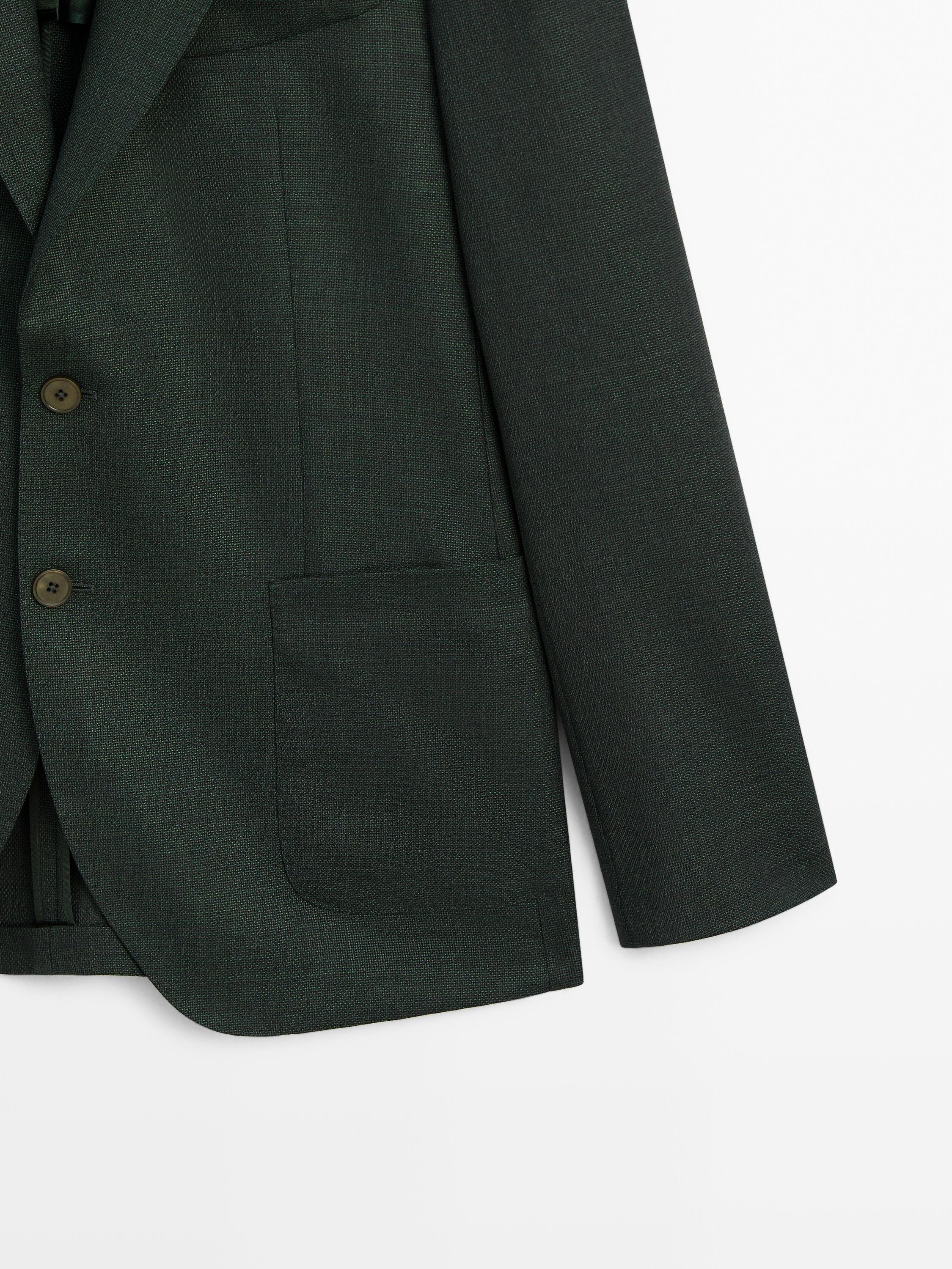 100% wool textured blazer