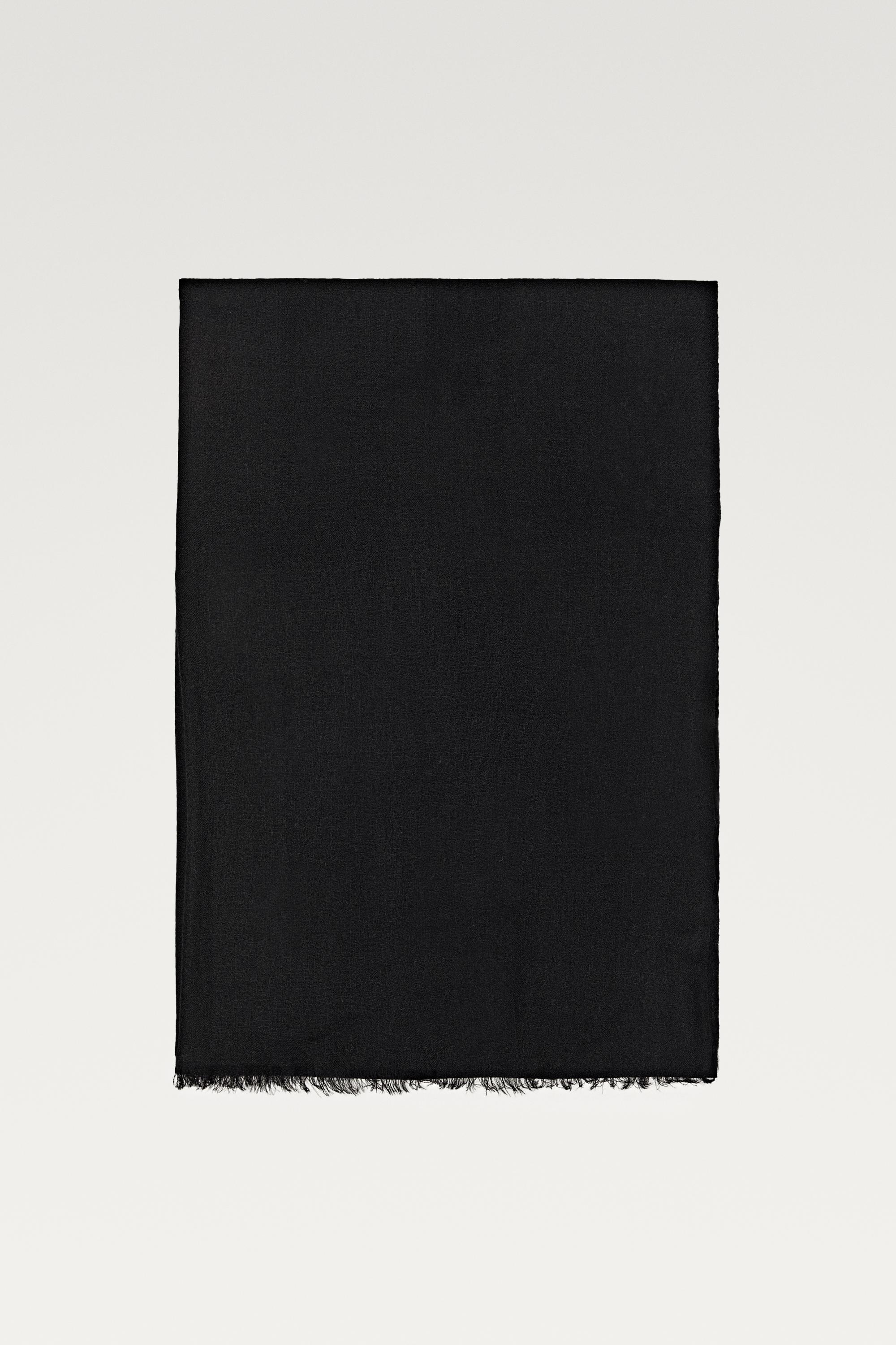 Lightweight 100% wool scarf — BLACK