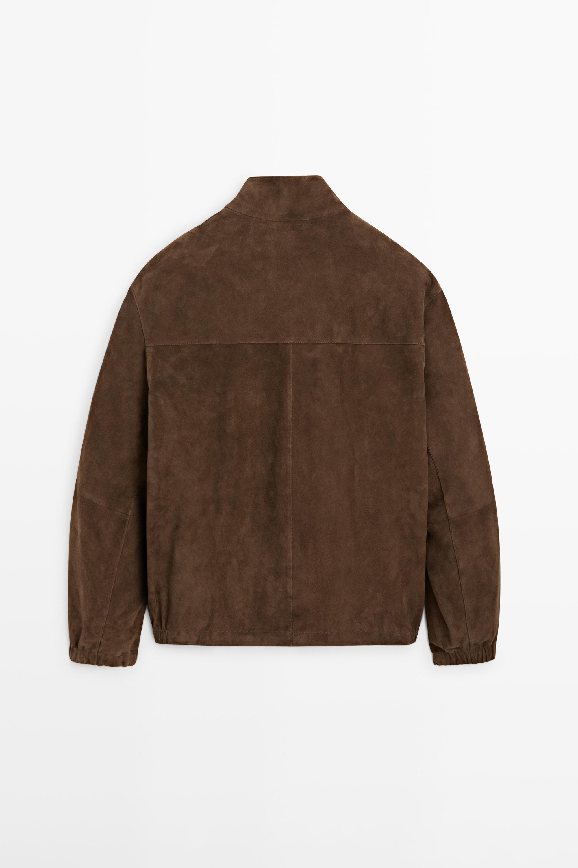 Suede leather jacket — Tobacco brown