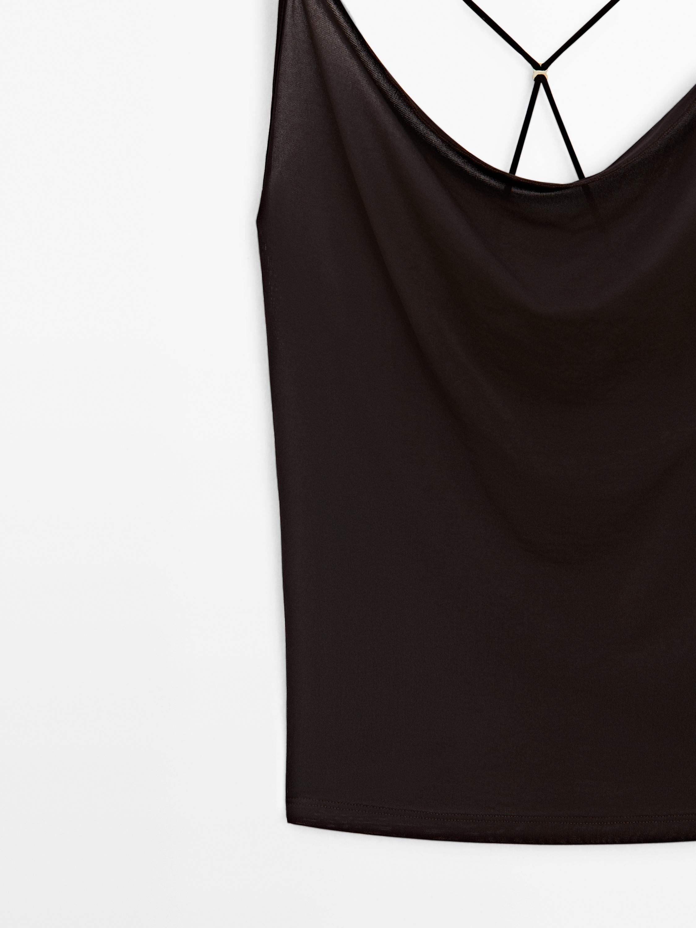 Flowing strappy top with crossover back