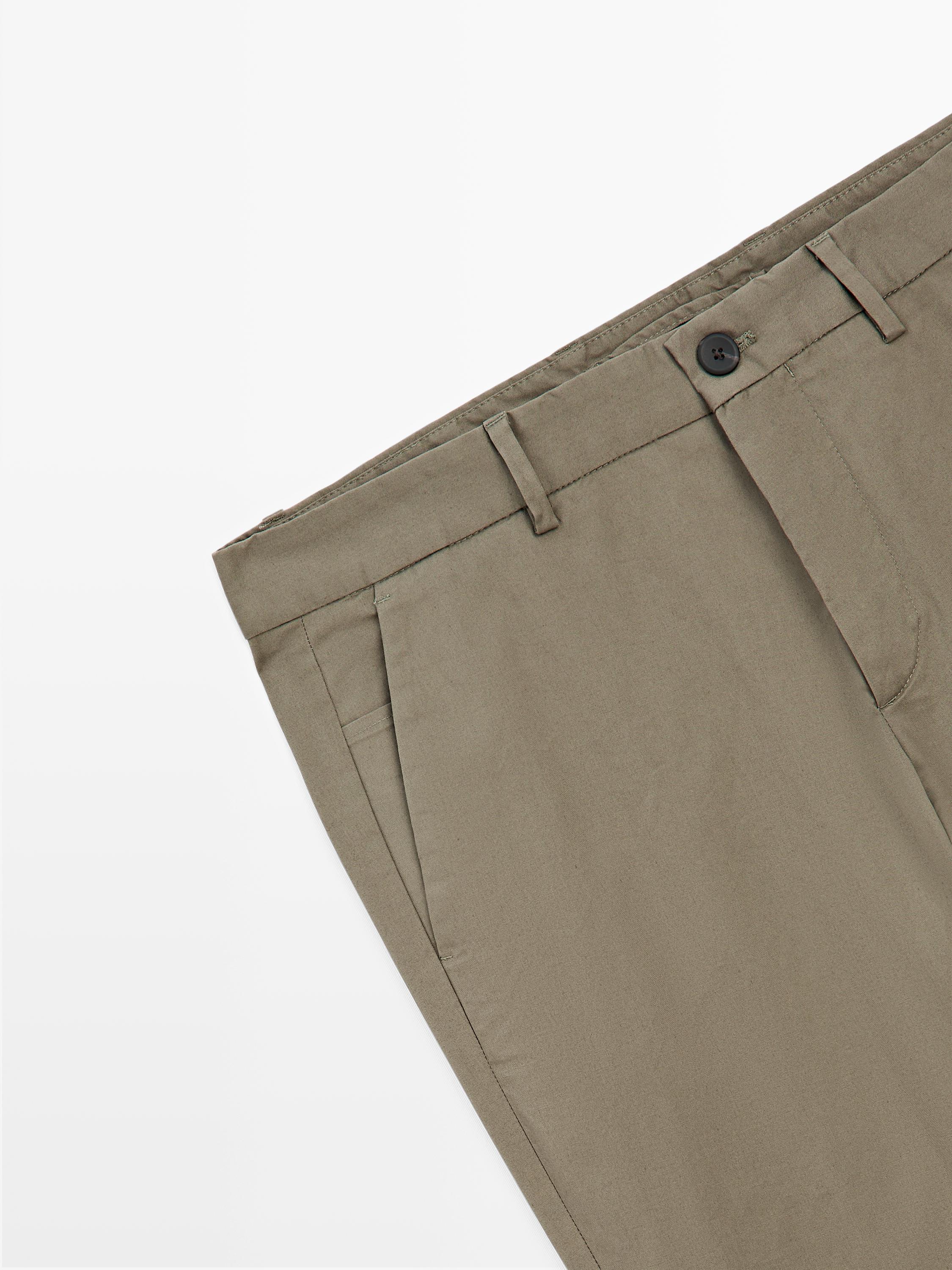 Pantalon slim en coton mélangé