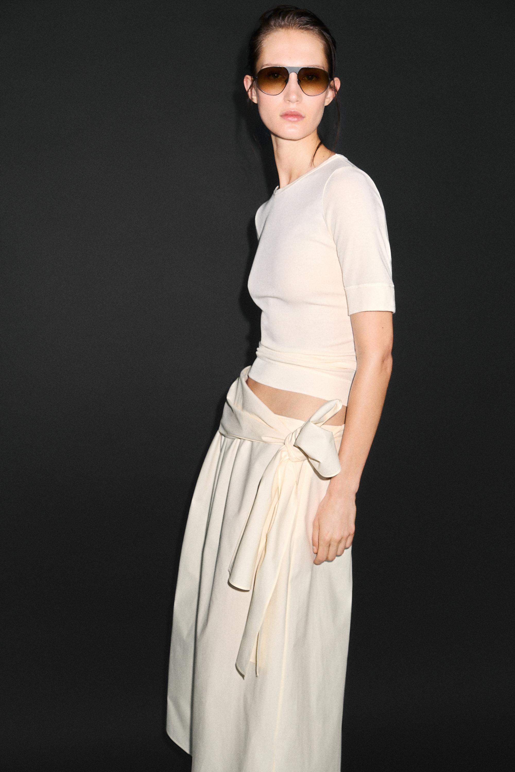 Flowing skirt with scarf detail