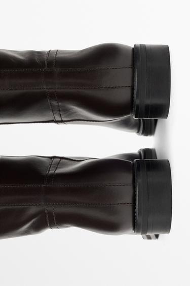 Leather riding boot — BROWN 6