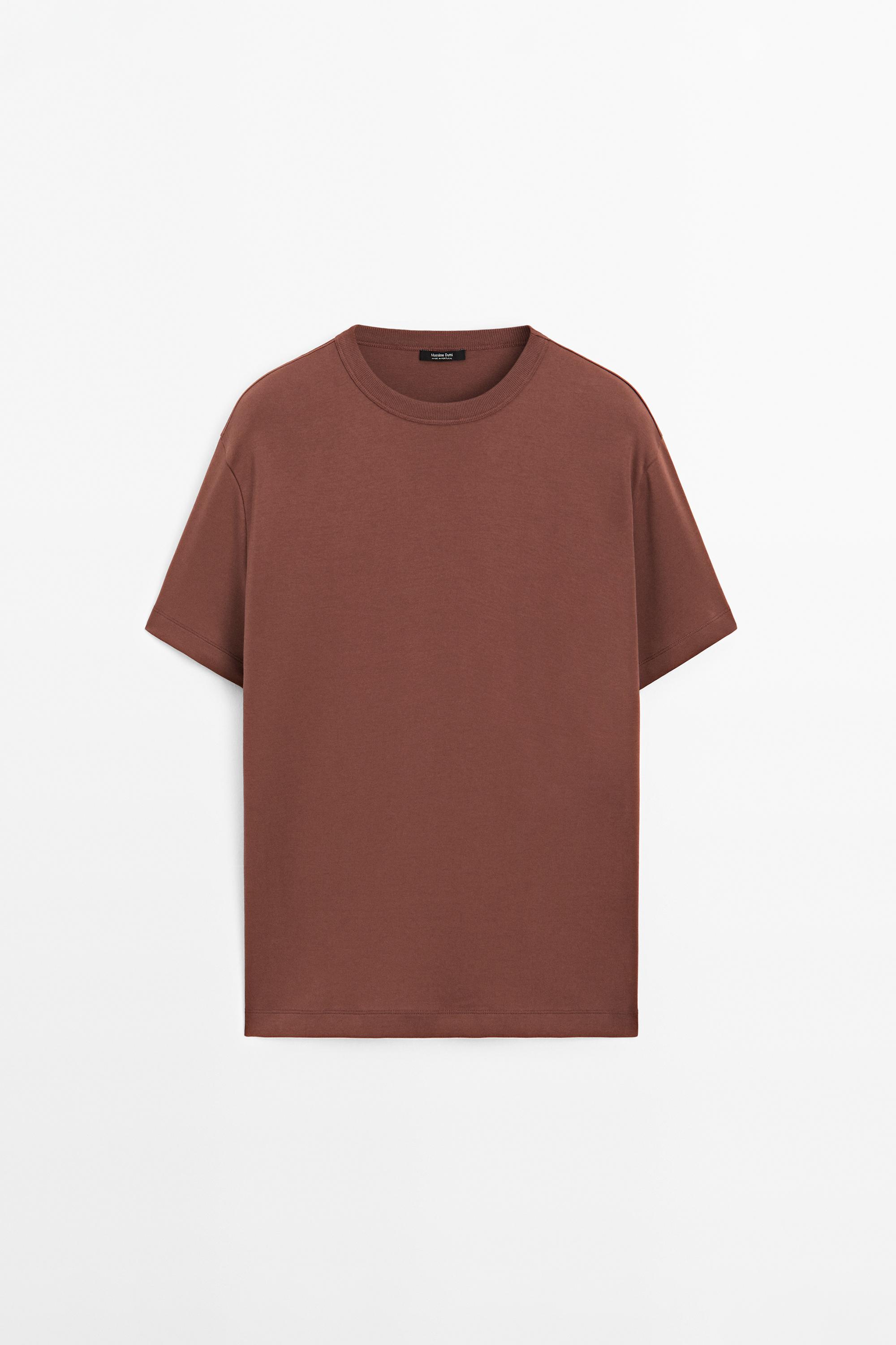 100% cotton short-sleeve T-shirt — TERRA-COTTA