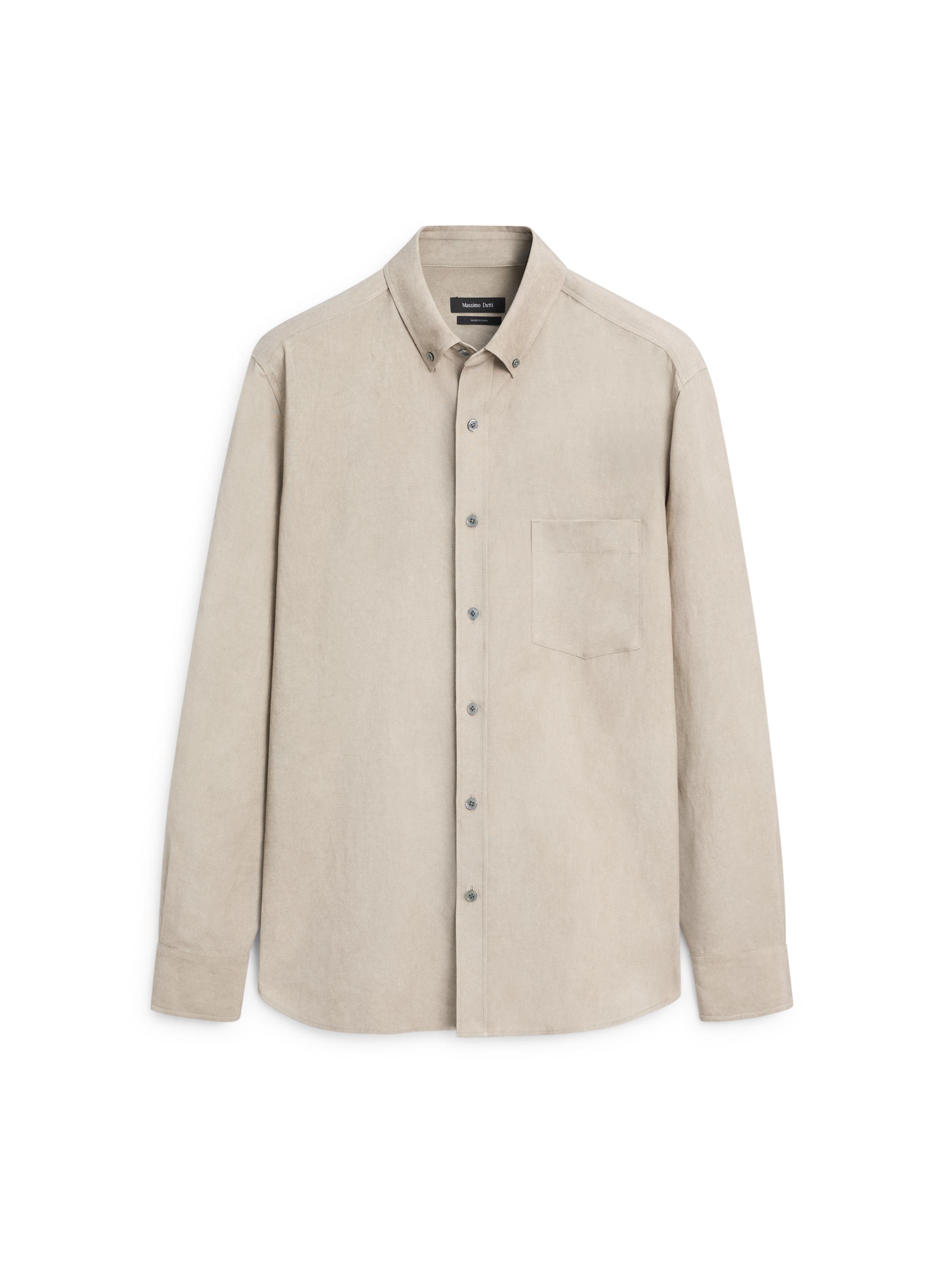 Flowing shirt with pocket — BEIGE