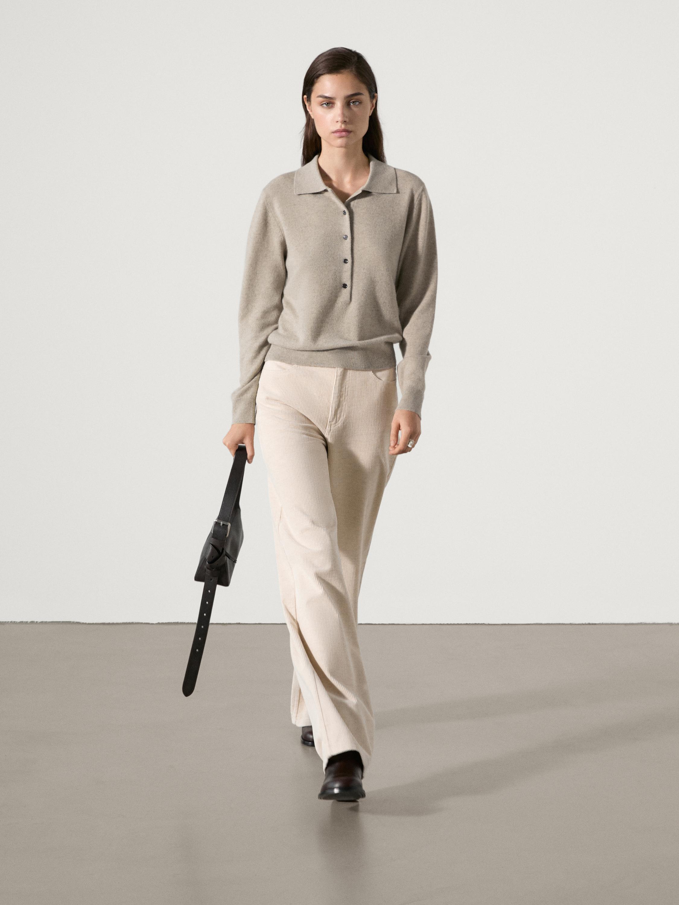 Jersey polo stitch 100% cashmere