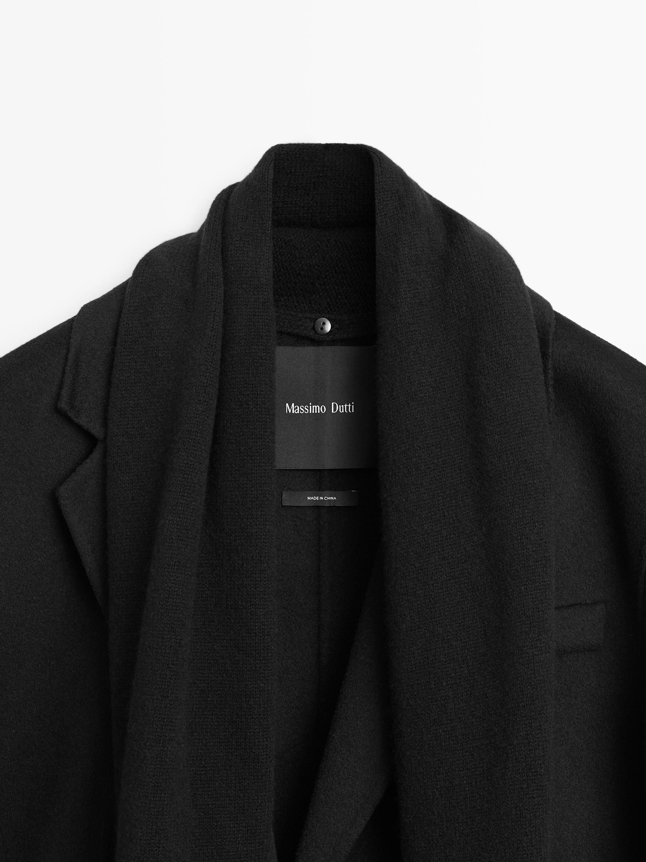 Wool blend blazer with scarf