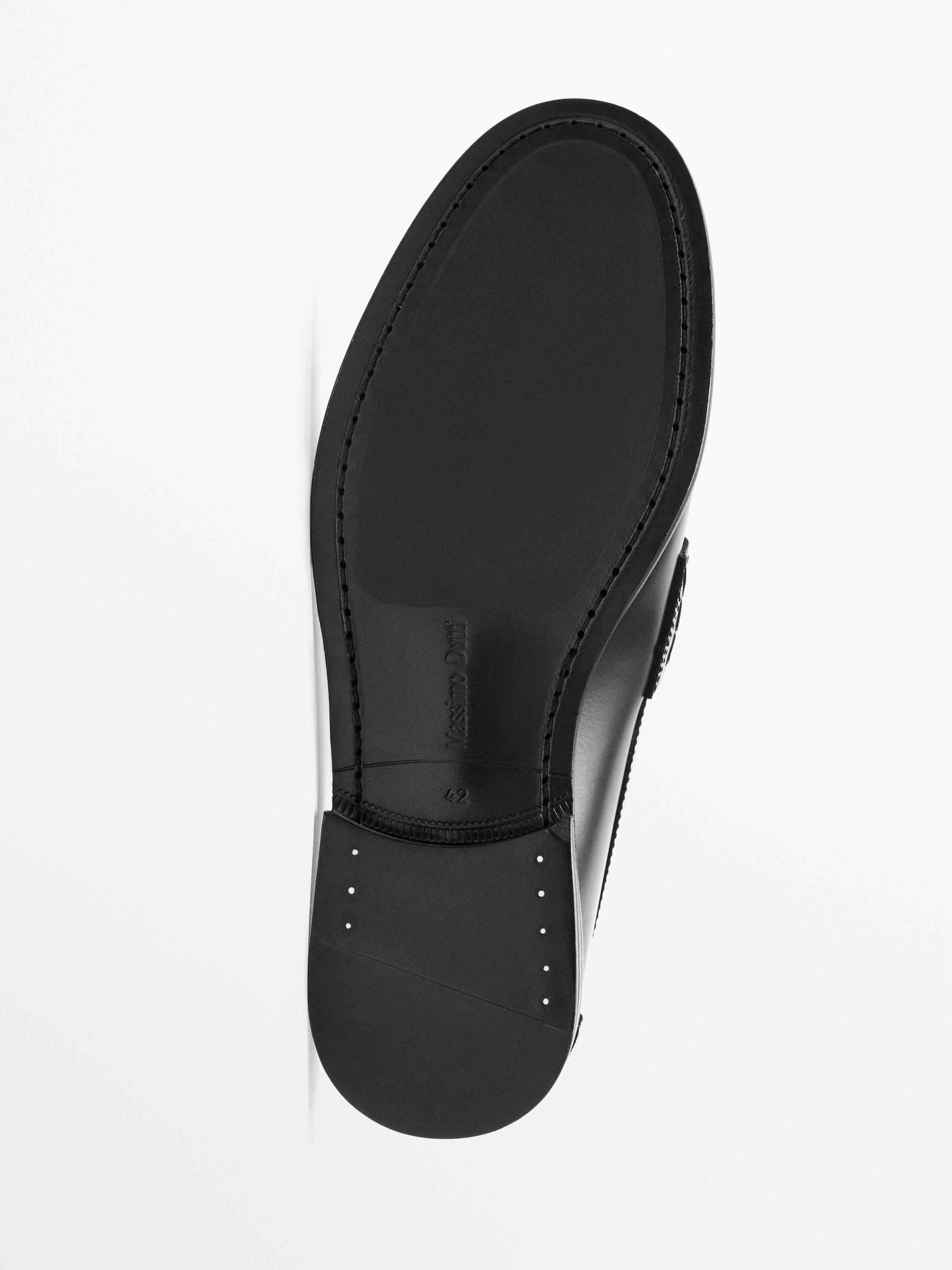 Leather loafers with penny strap