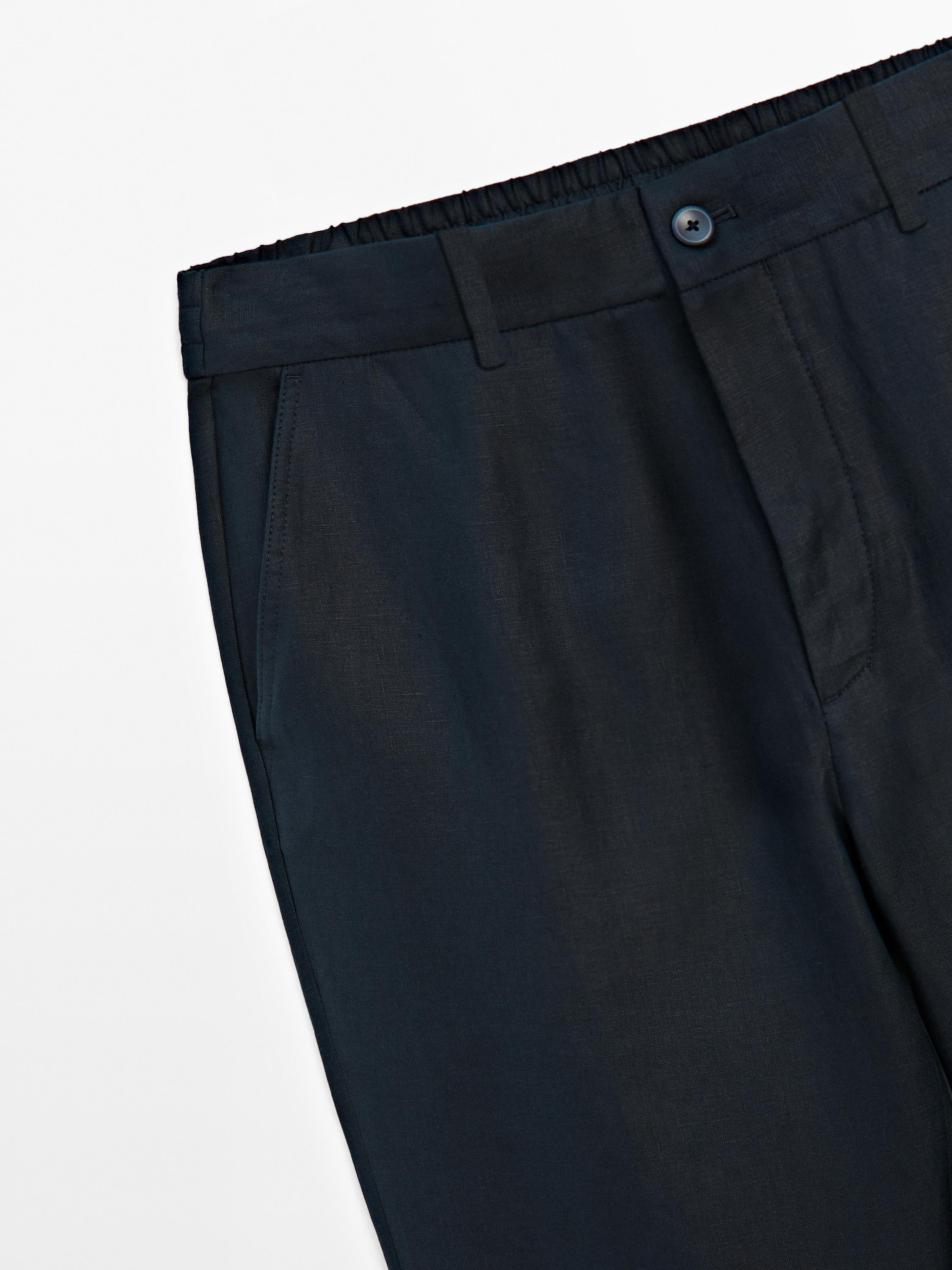 100% linen jogger trousers