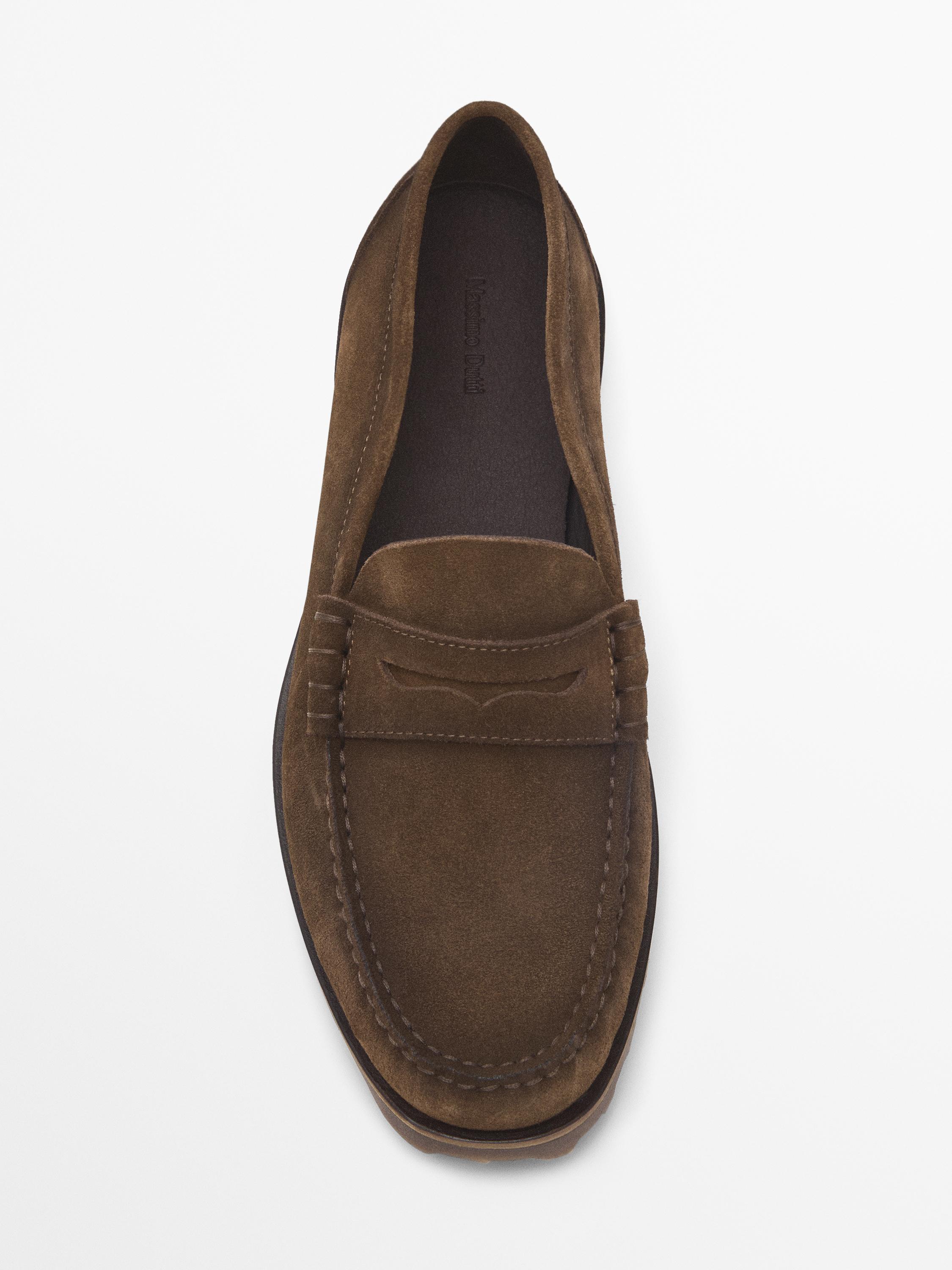 Split leather loafers