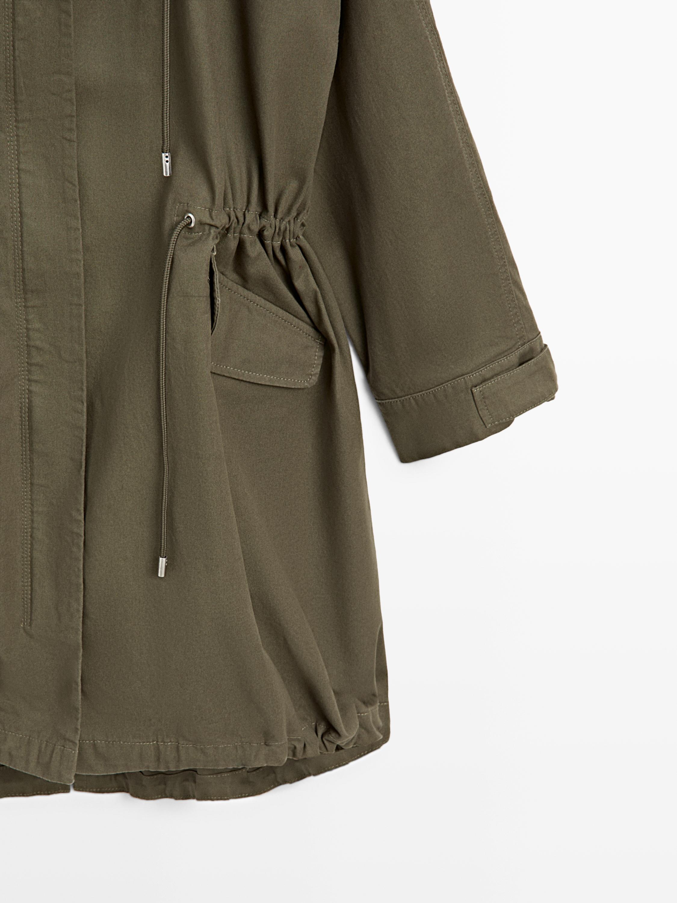 Long cotton parka — GREEN