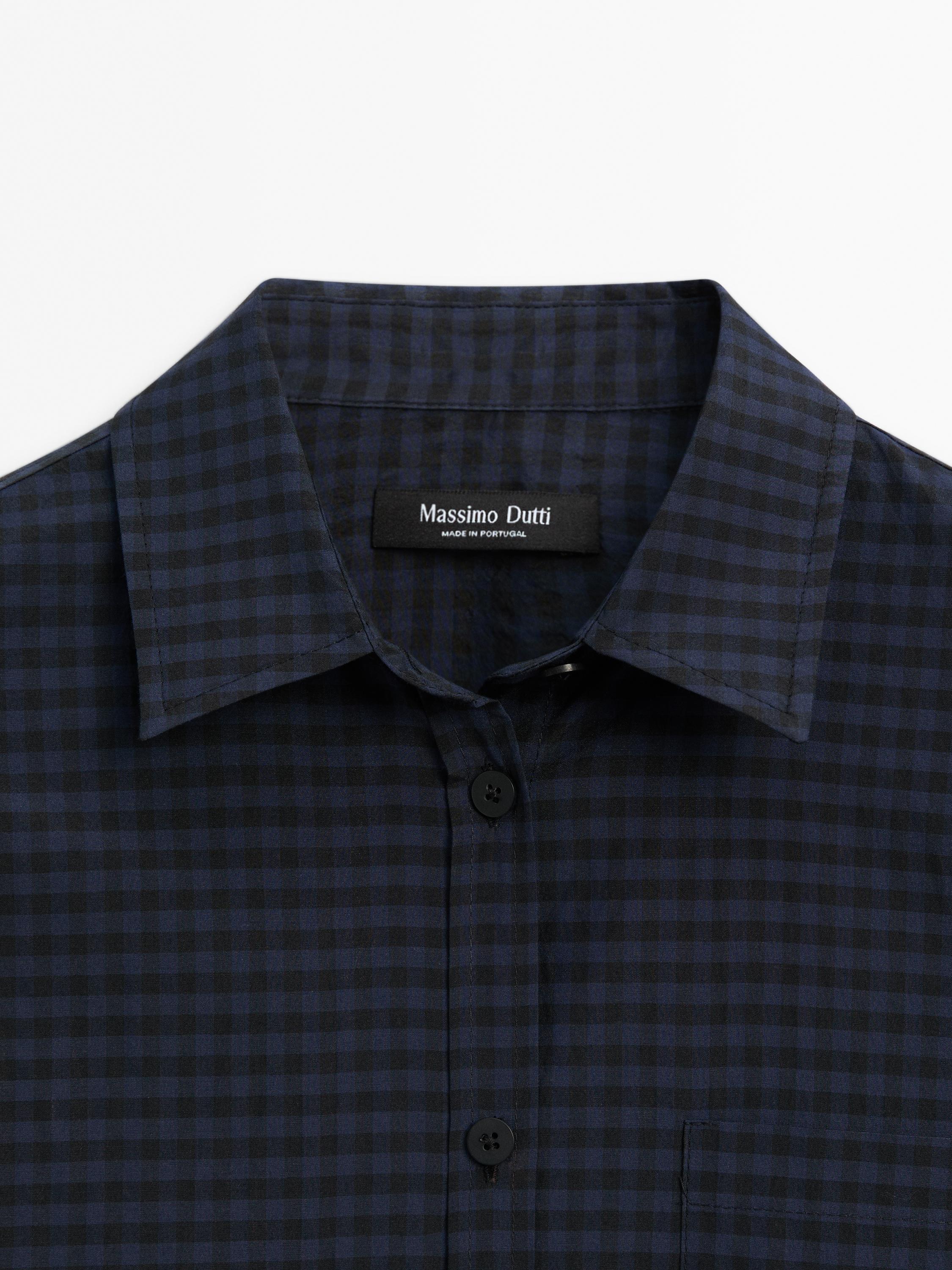 Check cotton blend shirt
