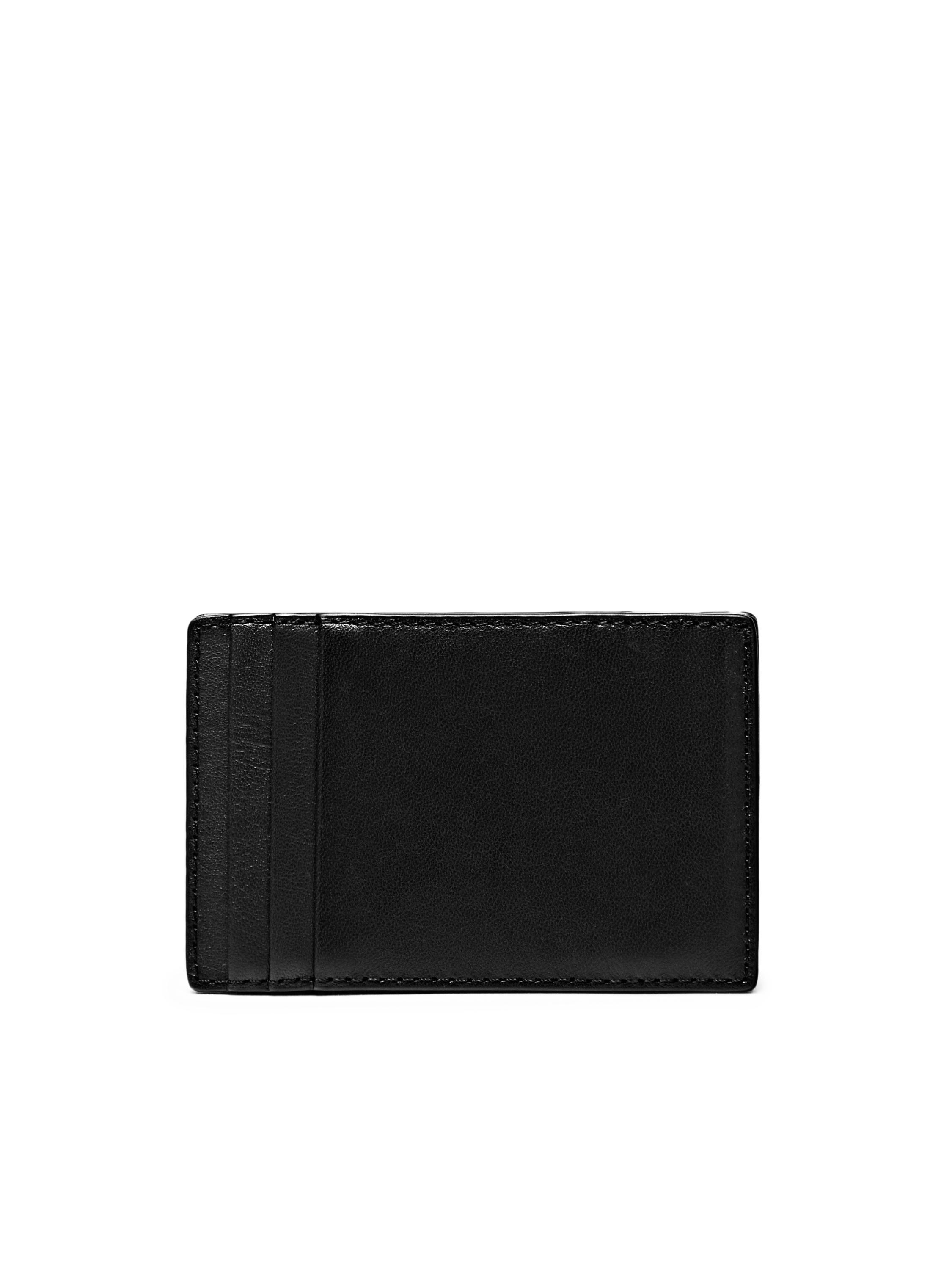 Nappa leather "magic" vertical wallet — BLACK