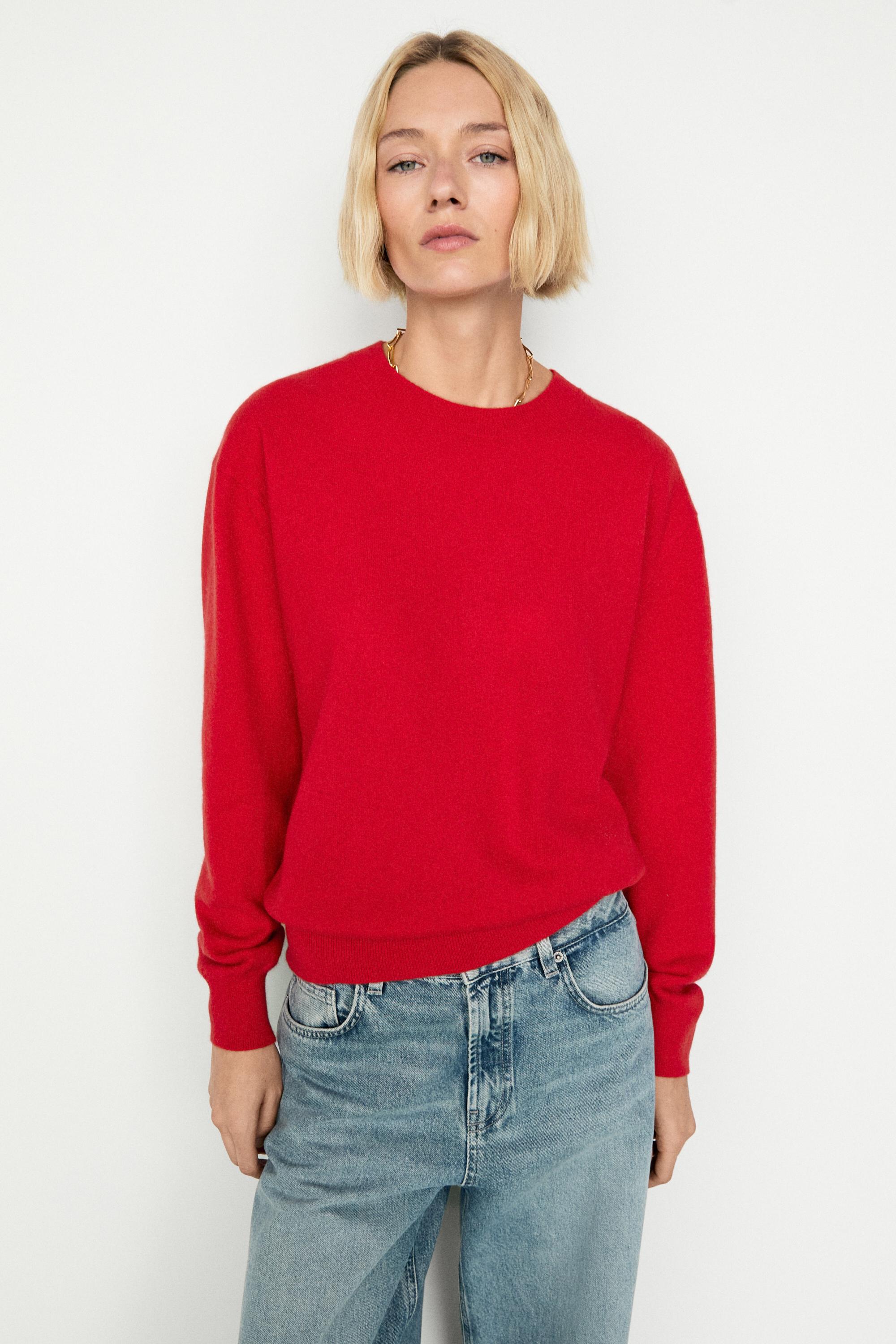 100% cashmere long sleeve sweater