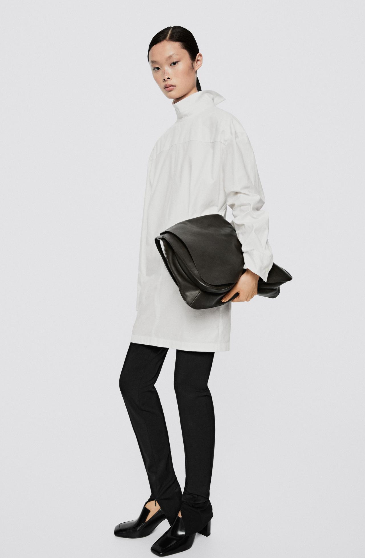 Oversize poplin high-neck shirt - LIMITED EDITION — WHITE