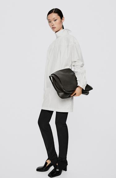 Oversize poplin high-neck shirt - LIMITED EDITION — WHITE 1
