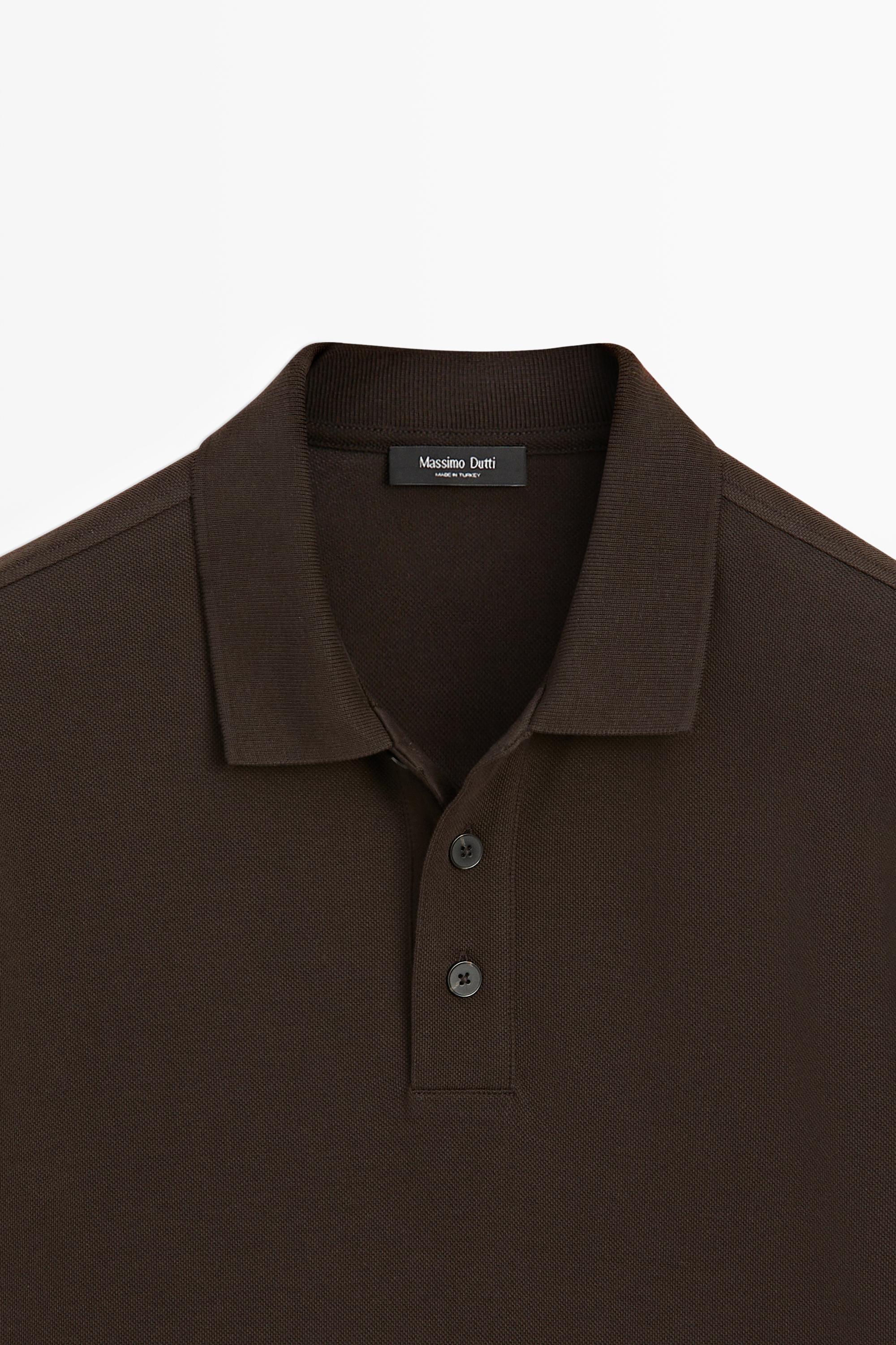 Piqué 100% cotton polo shirt — Chocolate