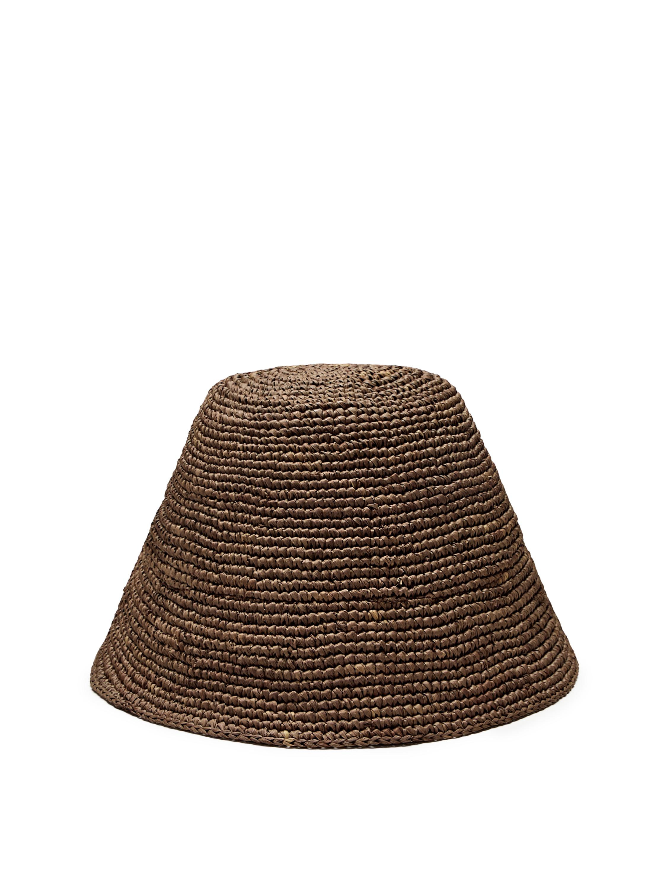 Small 100% raffia bucket hat — GREEN