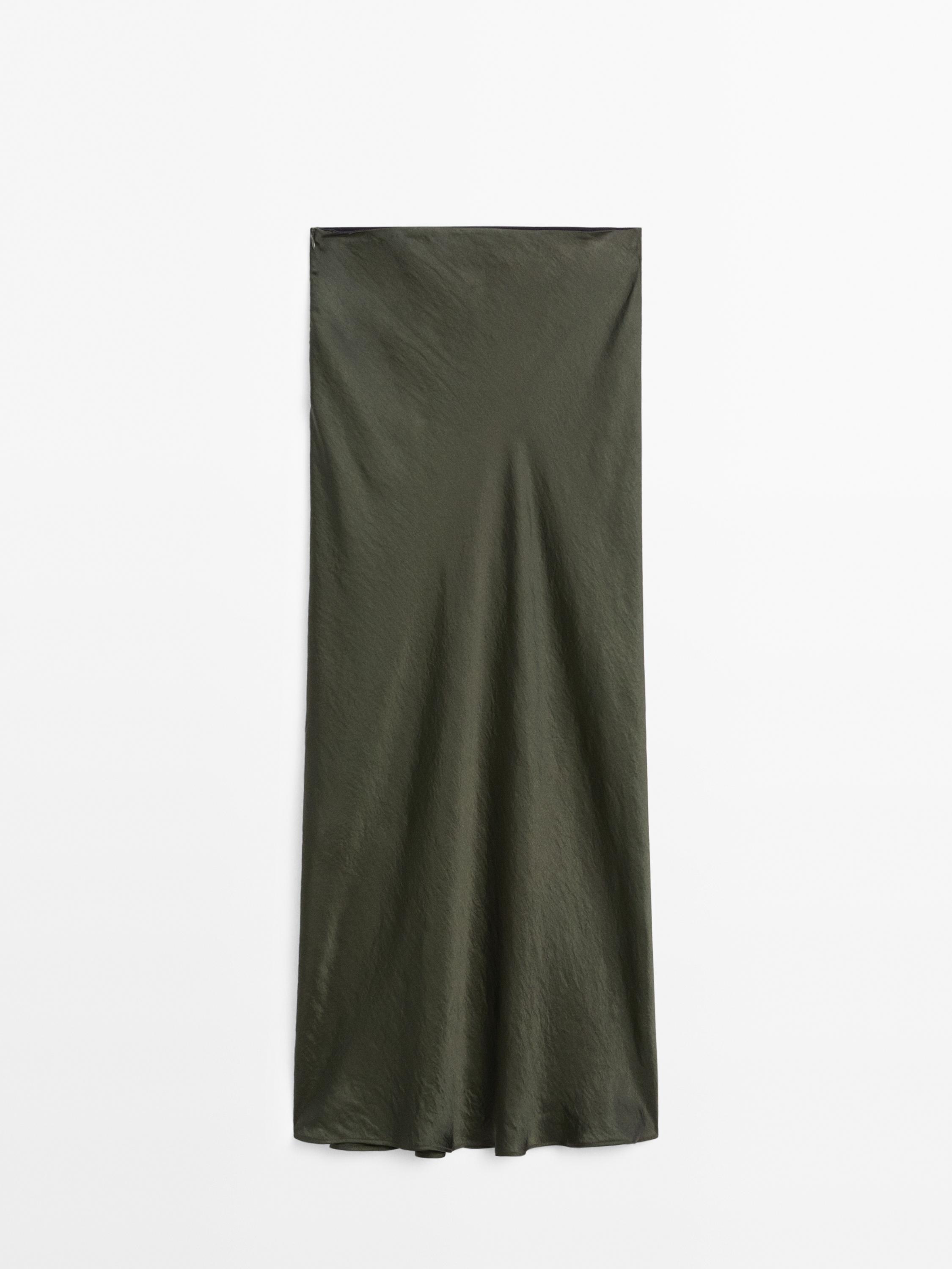Long satin skirt