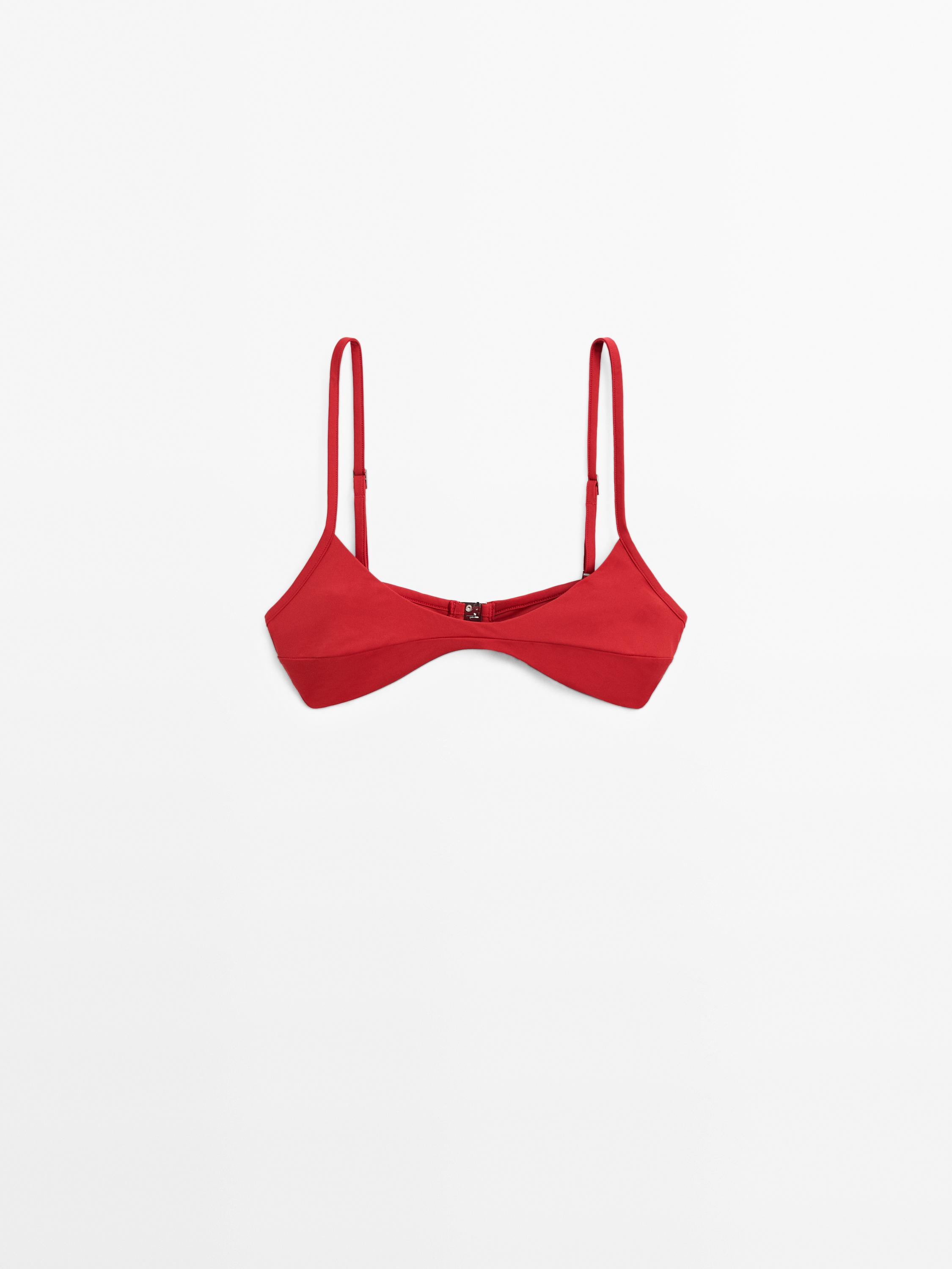 Bikini top with central seam