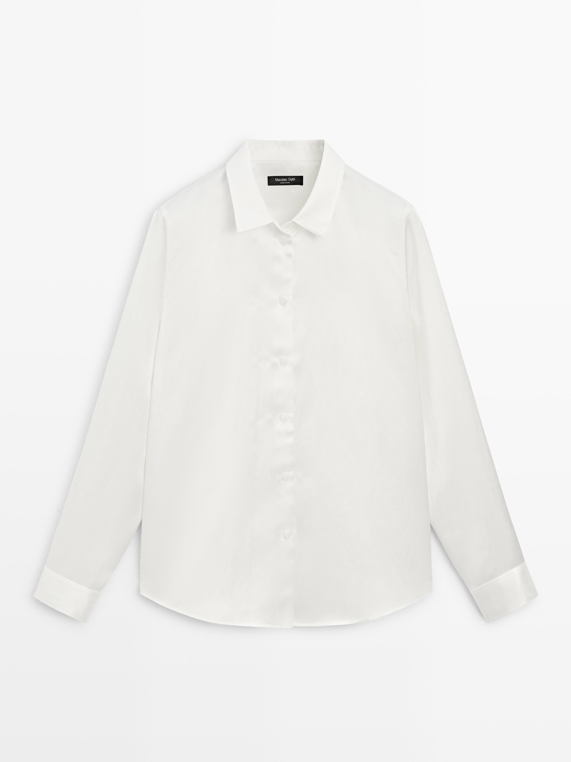 Рубашка из струящегося атласа