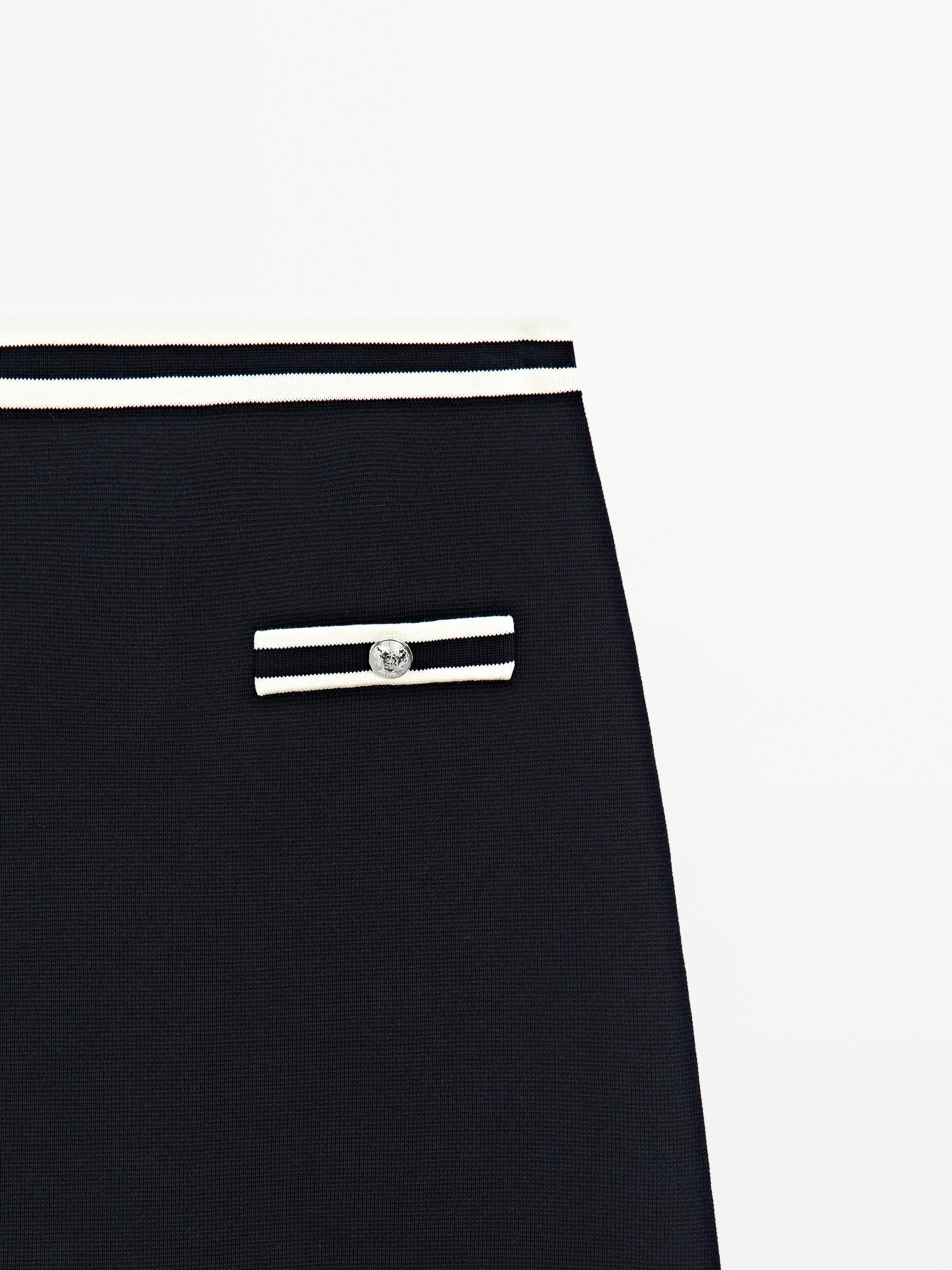 Contrast knitted skirt 100% cotton