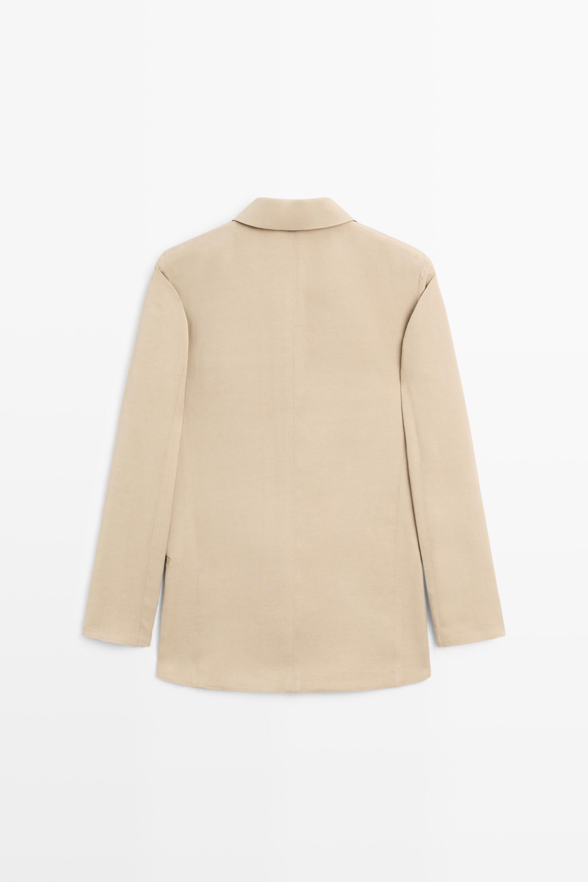 Flowing buttoned blazer — BEIGE