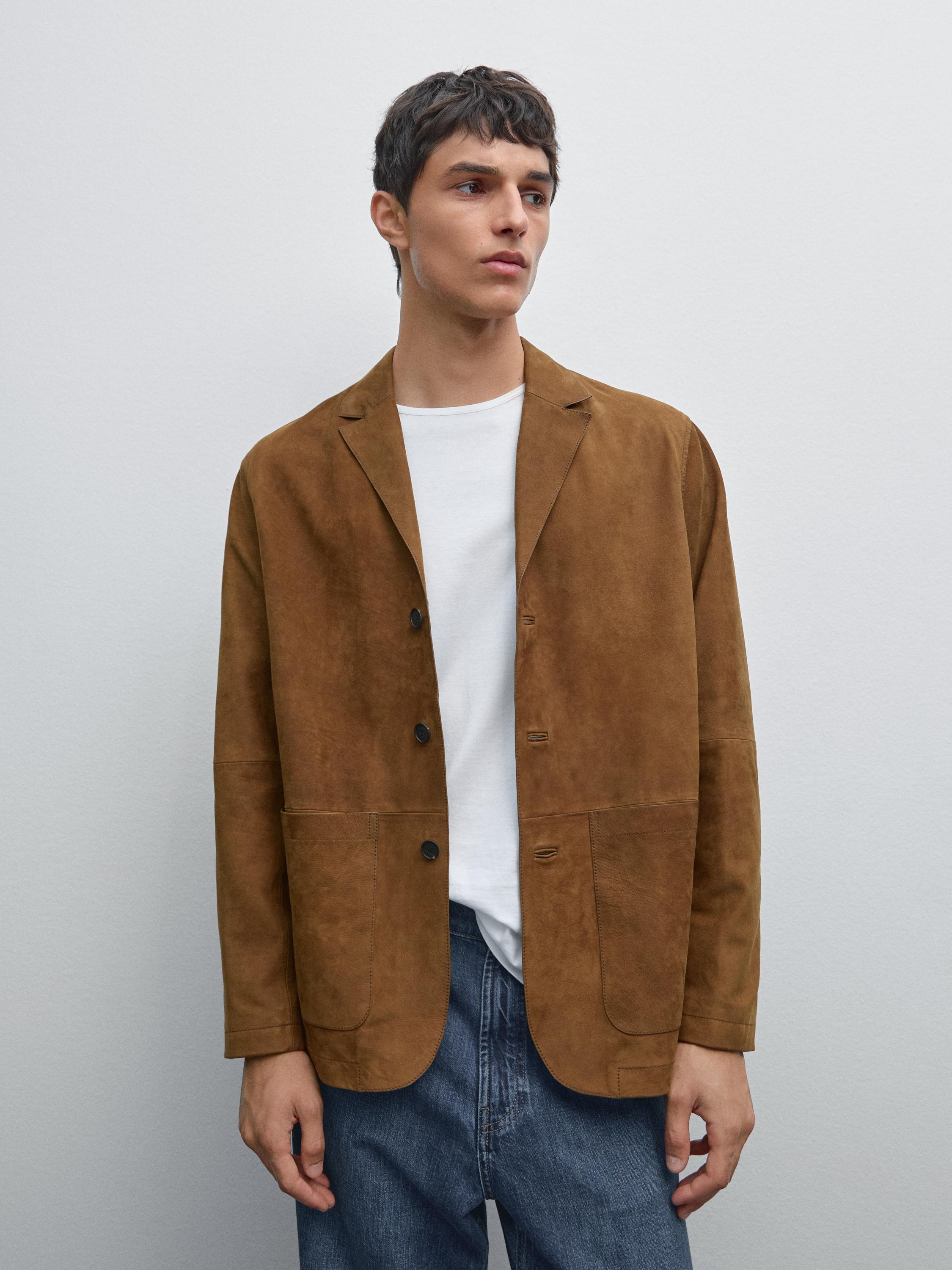 Blazer aus 100 % Nubukleder