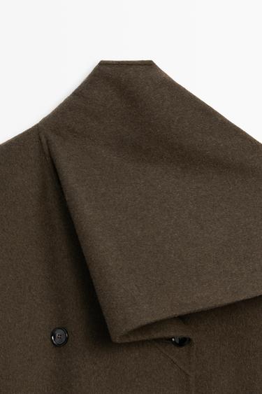 Long coat with scarf detail — Greyish green 4
