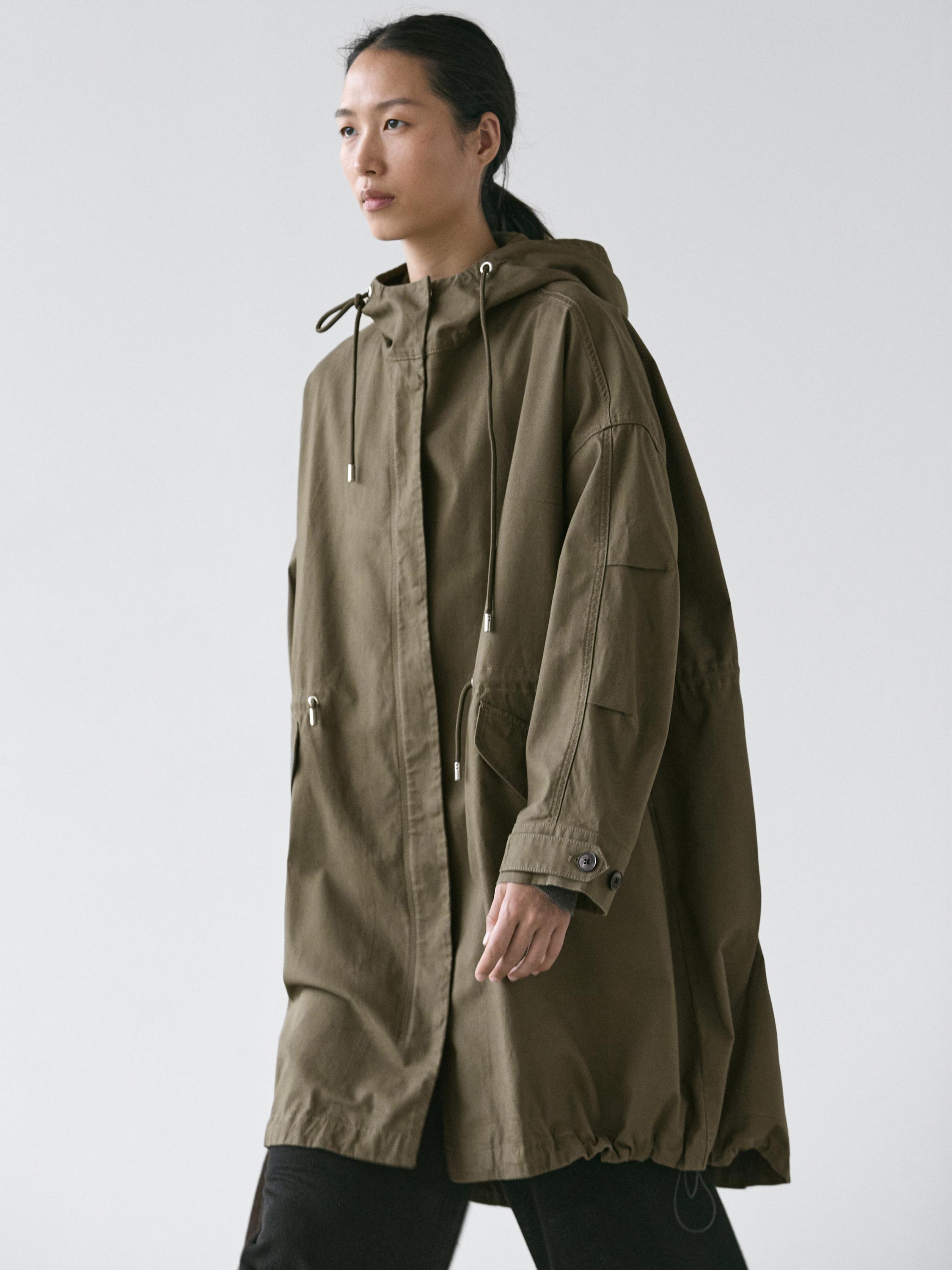 Long cotton parka — GREEN