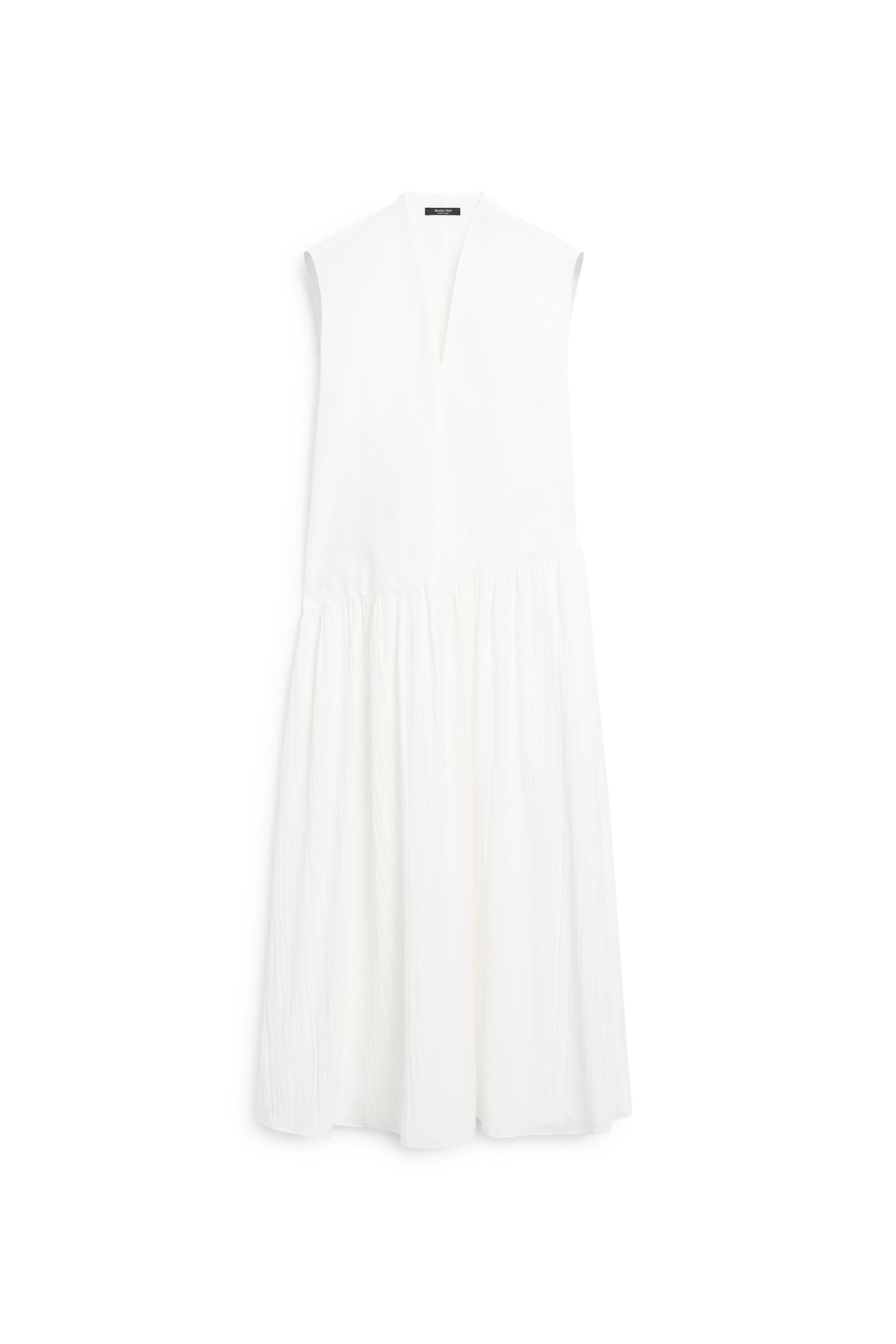 Matching dress with pleated skirt — Off white