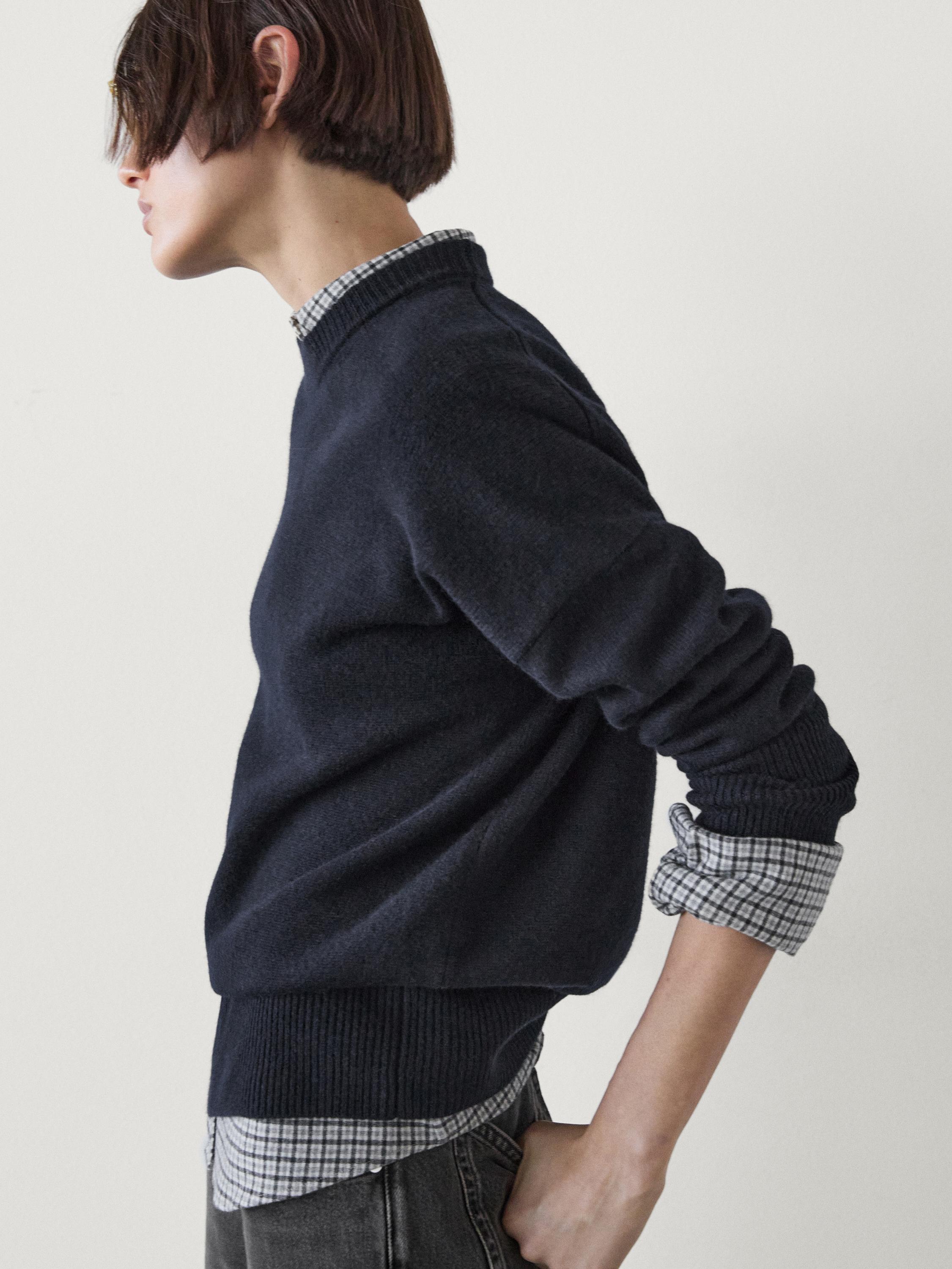 Wool blend knit sweater