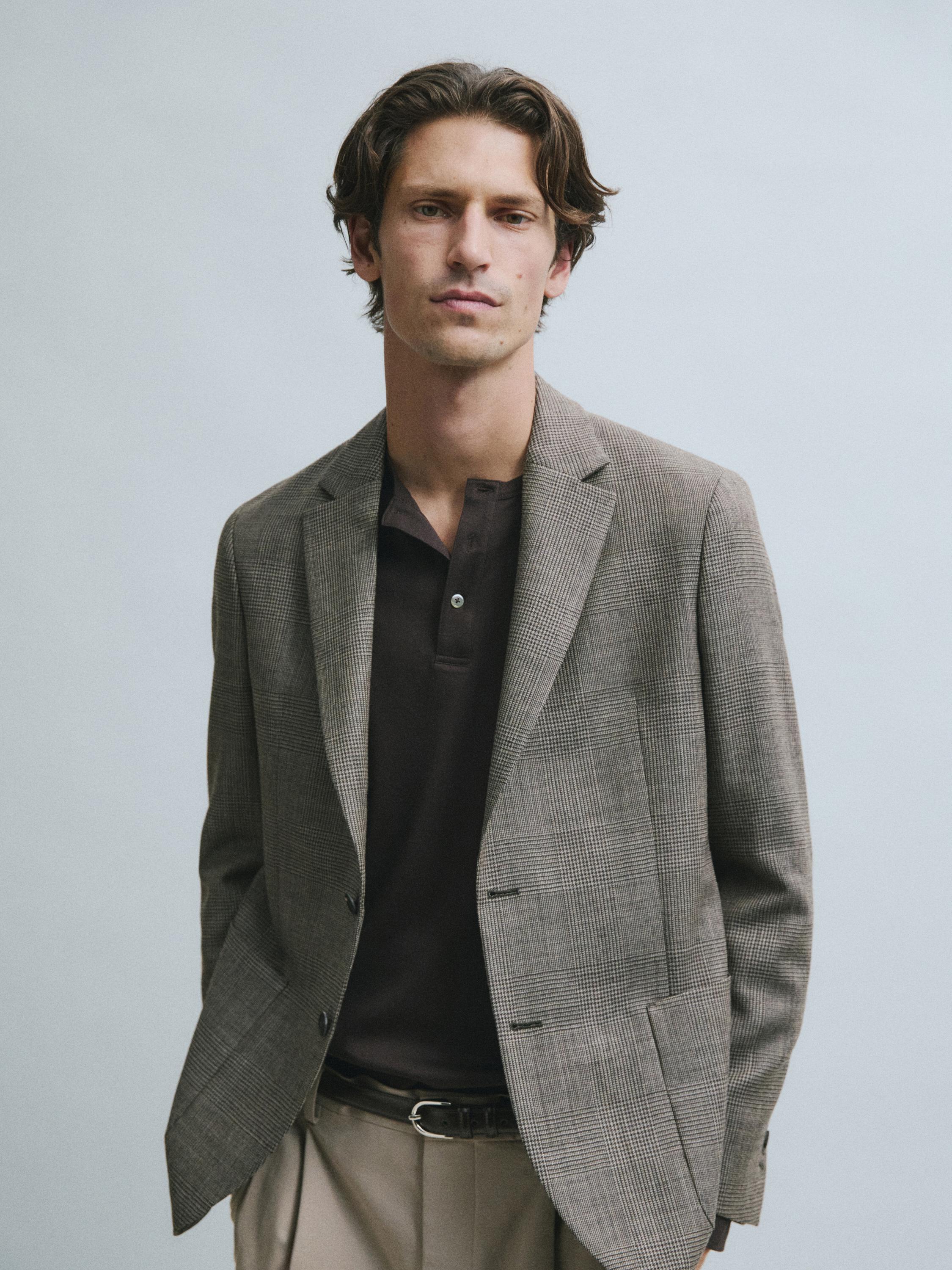 Blazer tailored en laine à carreaux
