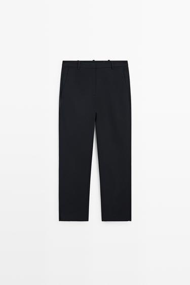 Straight-leg stretch pants — NAVY BLUE 2