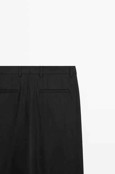 Relaxed fit wool trousers with flecked detail — CHARCOAL 7
