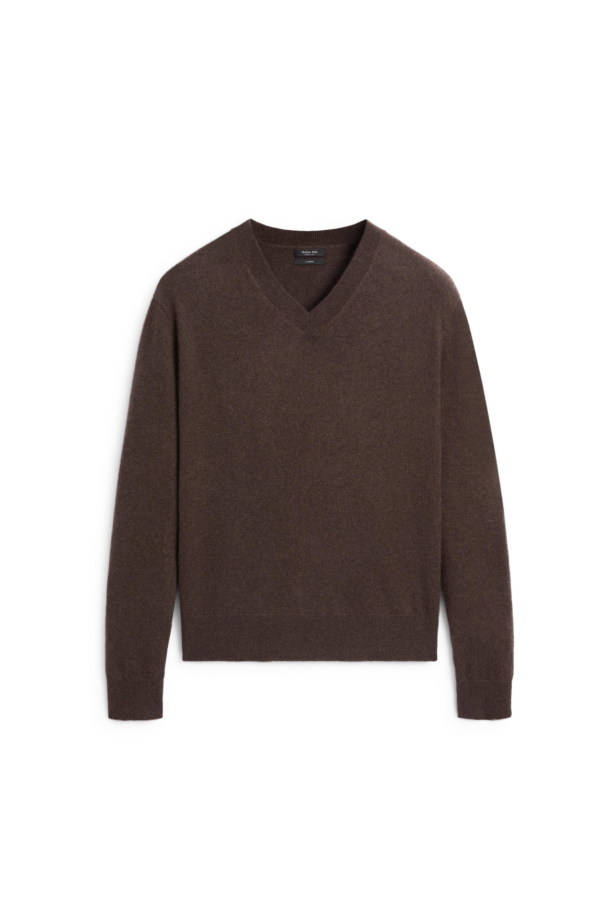 100% cashmere knit sweater — Tobacco brown